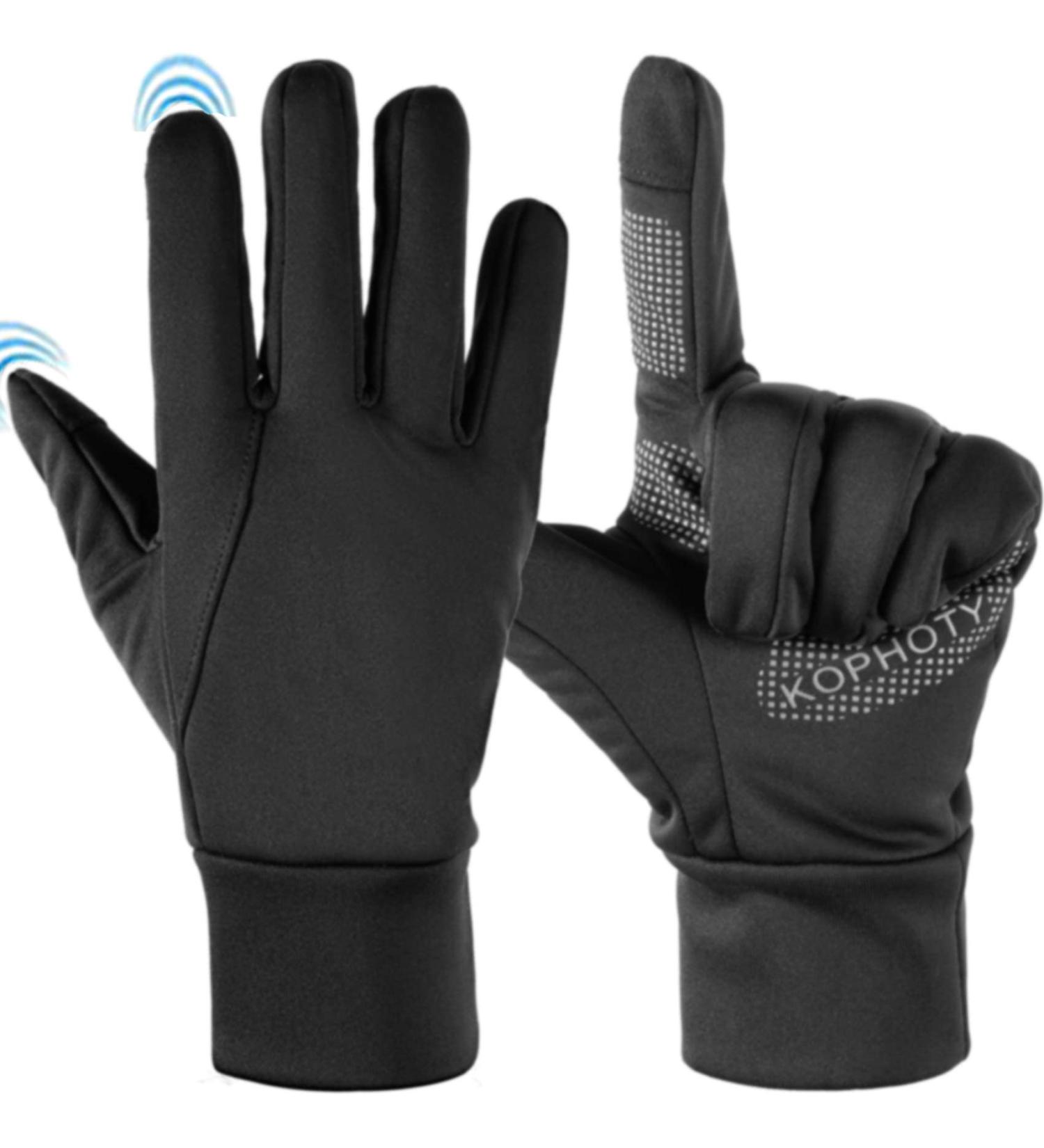 KOPHOTY Winter Gloves - Touch Screen, Water Resistant, Windproof Thermal Gloves for Driving, Running, Cycling - Black (Men Large, Women X-Large) - Buy Online on GoSupps.com