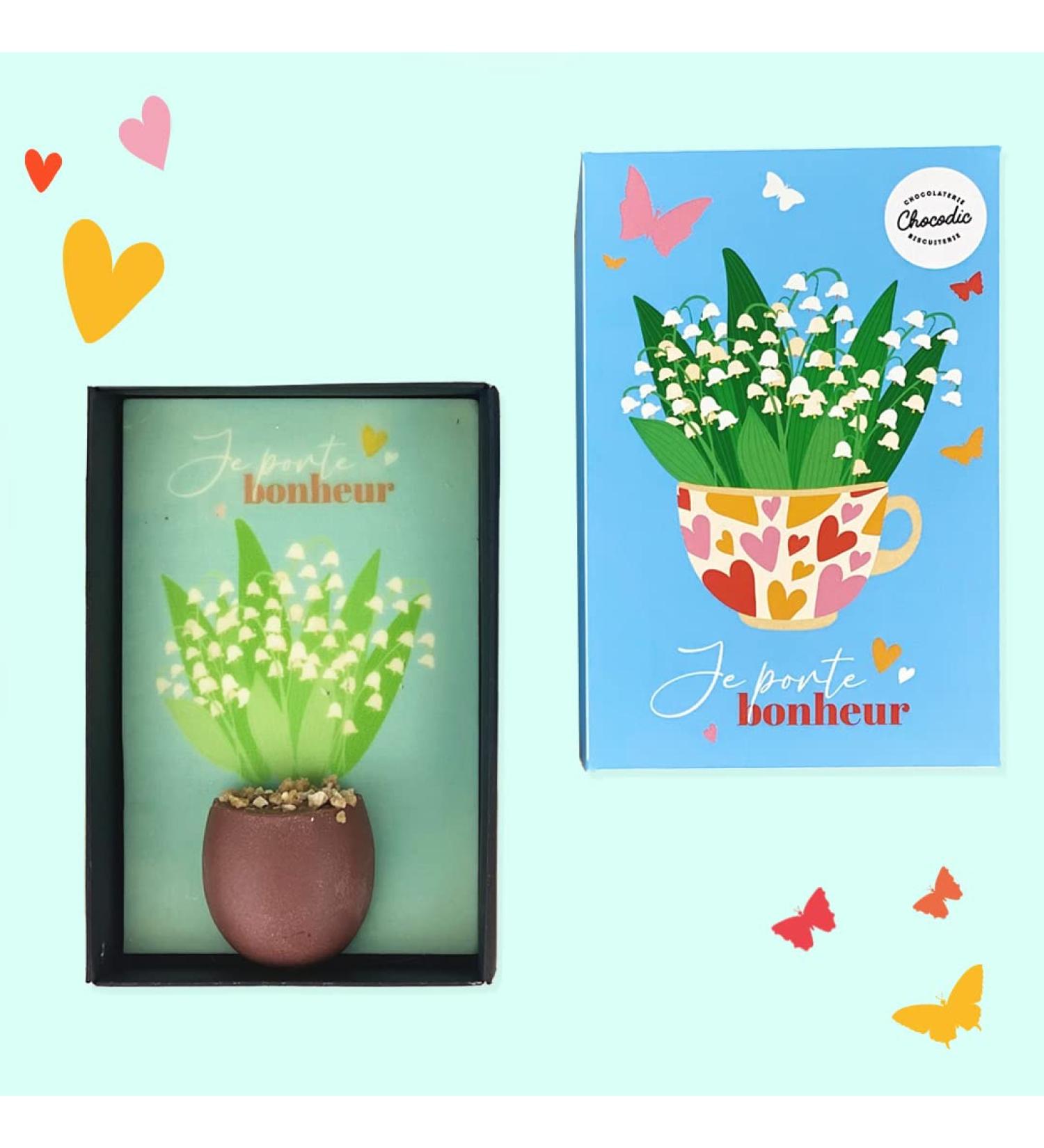 CHOCOLATE MAY 1st of the valley with chocolate jar 3D - LUCKY MUGUET IN CHOCOLATE - Buy Online on GoSupps.com