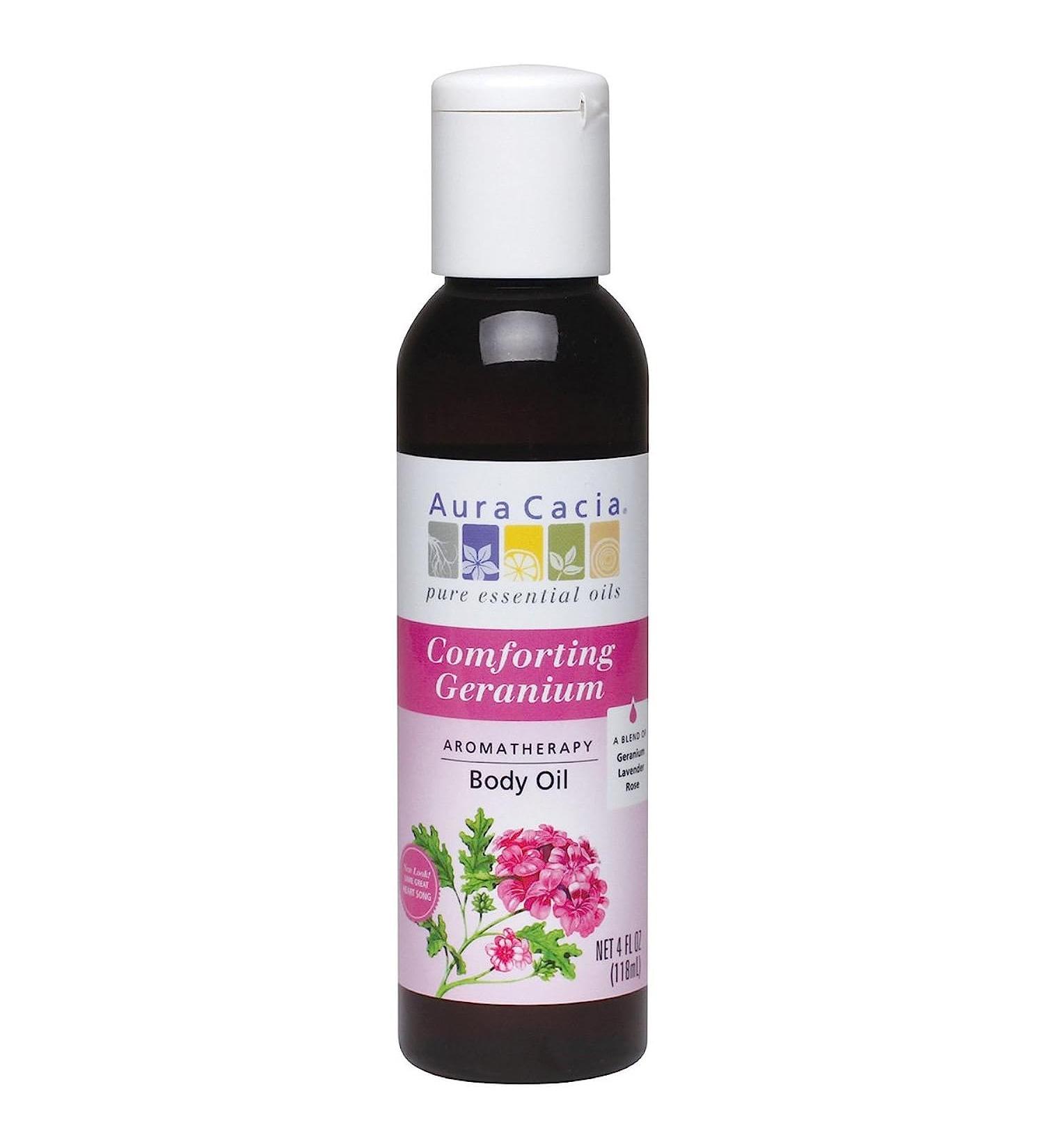 Aura Cacia Calming Geranium Aromatherapy Body Oil 4 fl oz - International Shipping Available - Buy Online on GoSupps.com