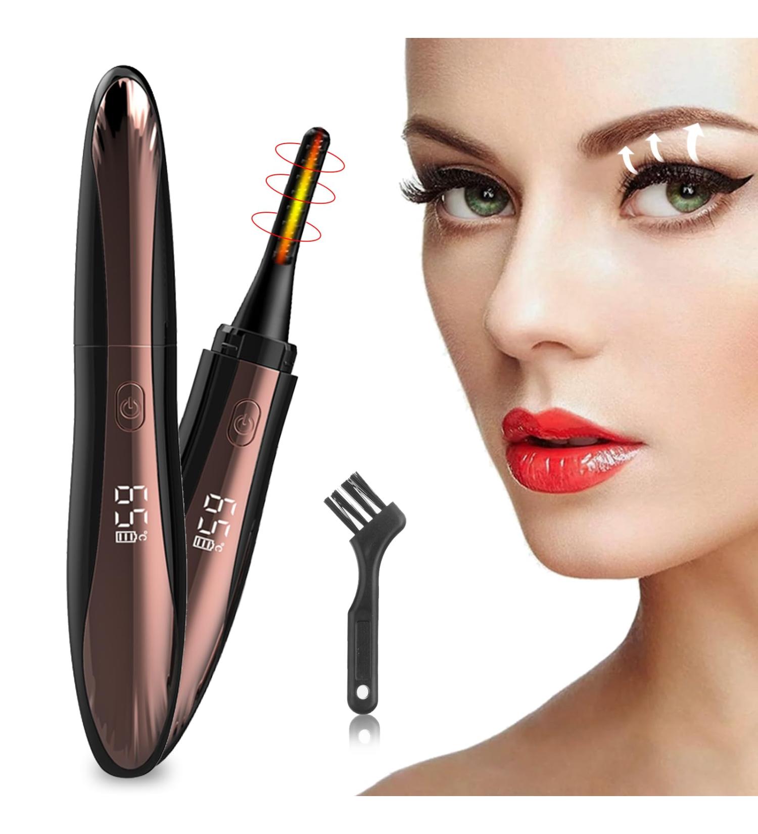 Heated Eyelash Curlers for Long-Lasting Natural Curls | Electric LED Display Curler - Perfect Gifts for Women (Black - Buy Online on GoSupps.com