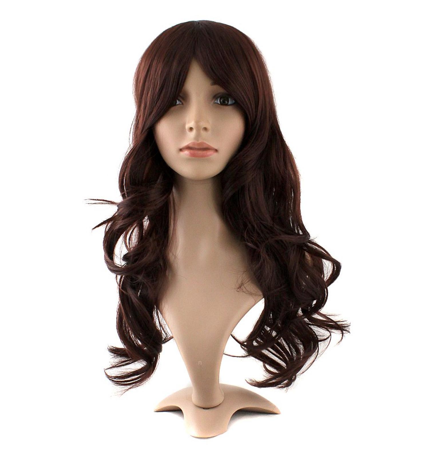 MapofBeauty Long Wavy Dark Brown Synthetic Hair Wig for Women - Party Full Wig - Buy Online on GoSupps.com