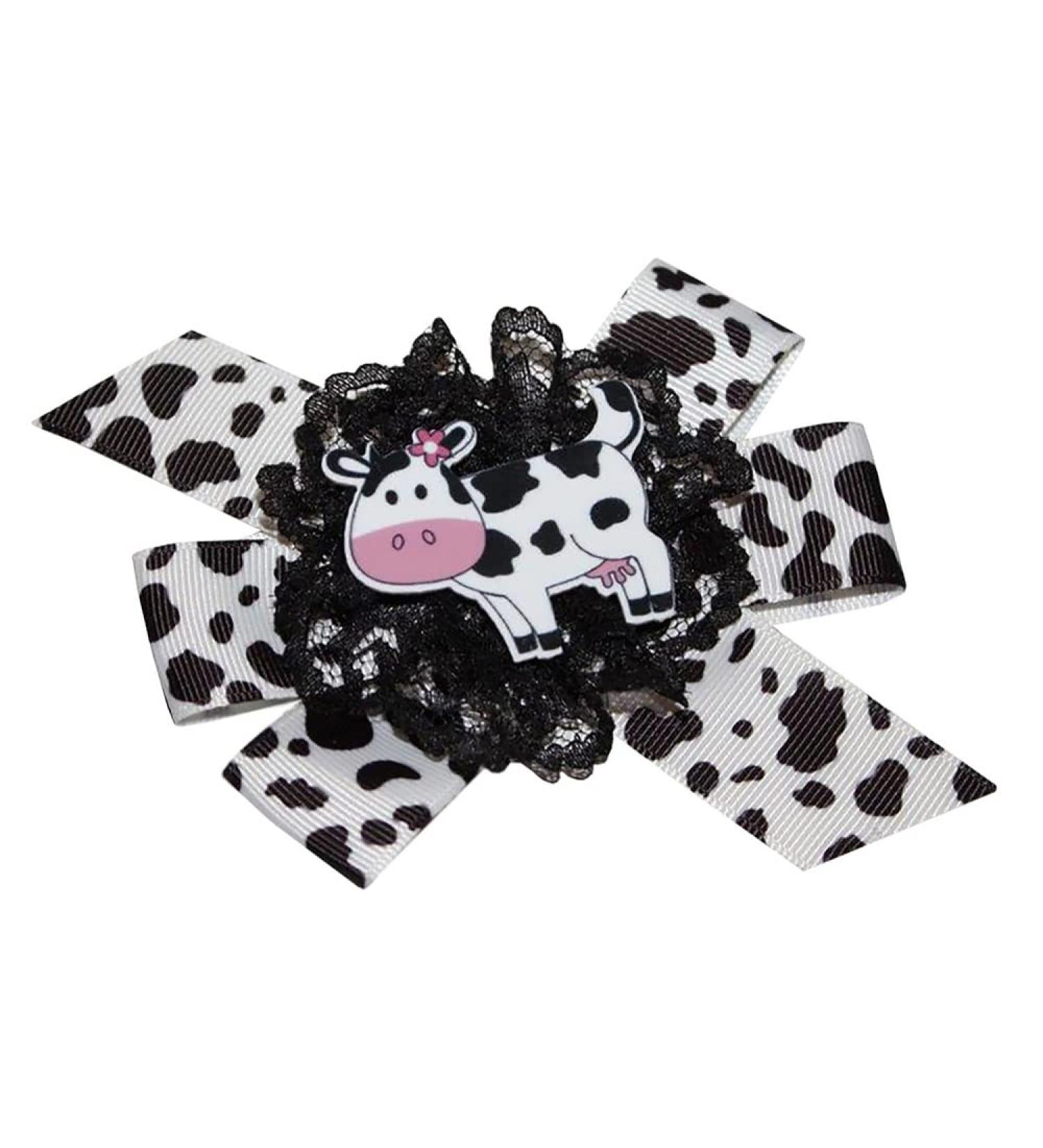 Daisy Holstein Milk Cow Farm Girl Hair Bow | WD2U Girls Alligator Clip - Buy Online on GoSupps.com
