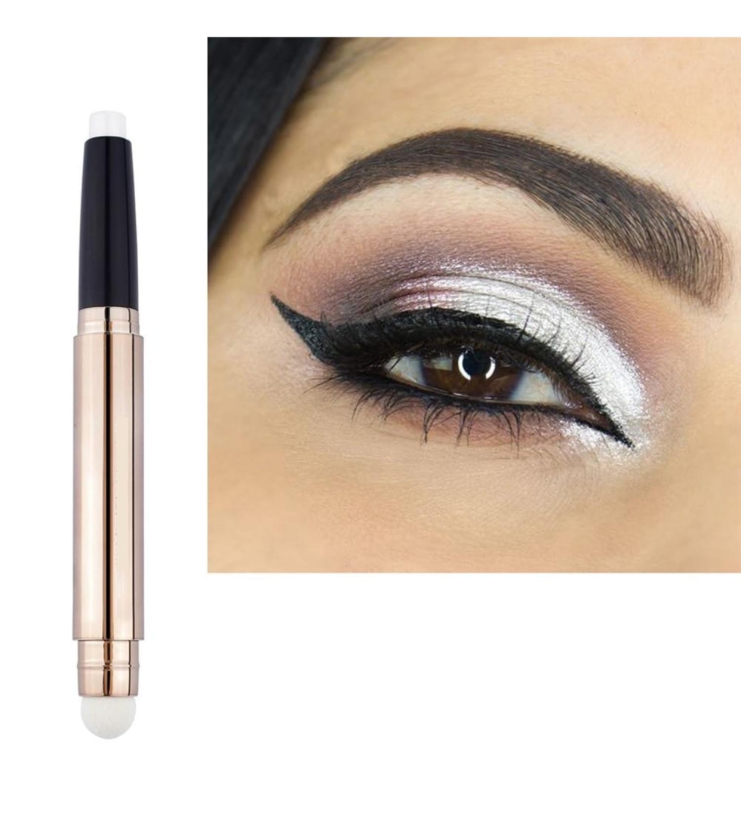  HIFFEY Double-ended metallic eyeshadow stick shimmering eyeshadow pencil long-lasting cream eyeshadow pen glitter colors smudge (Color: 1) - Buy Online on GoSupps.com