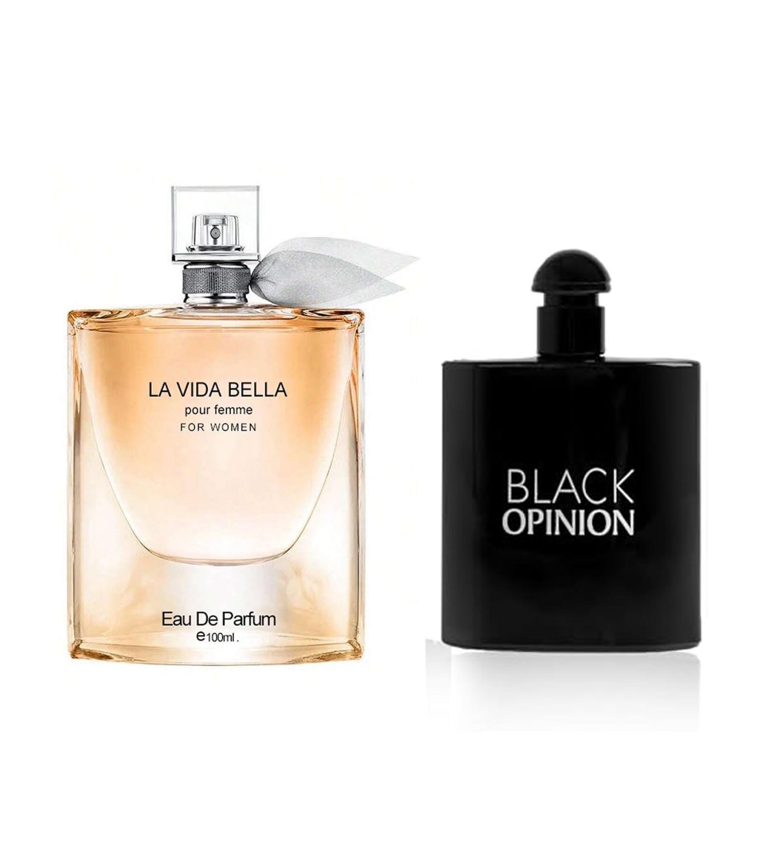 Women's Perfume La Vida Bella& Black Opinion Combo Set Eau De Parfum Long Lasting Fragrance 3.4 Fl Oz Spray Each for Daily Used la vida bella&Black Opinion - Buy Online on GoSupps.com