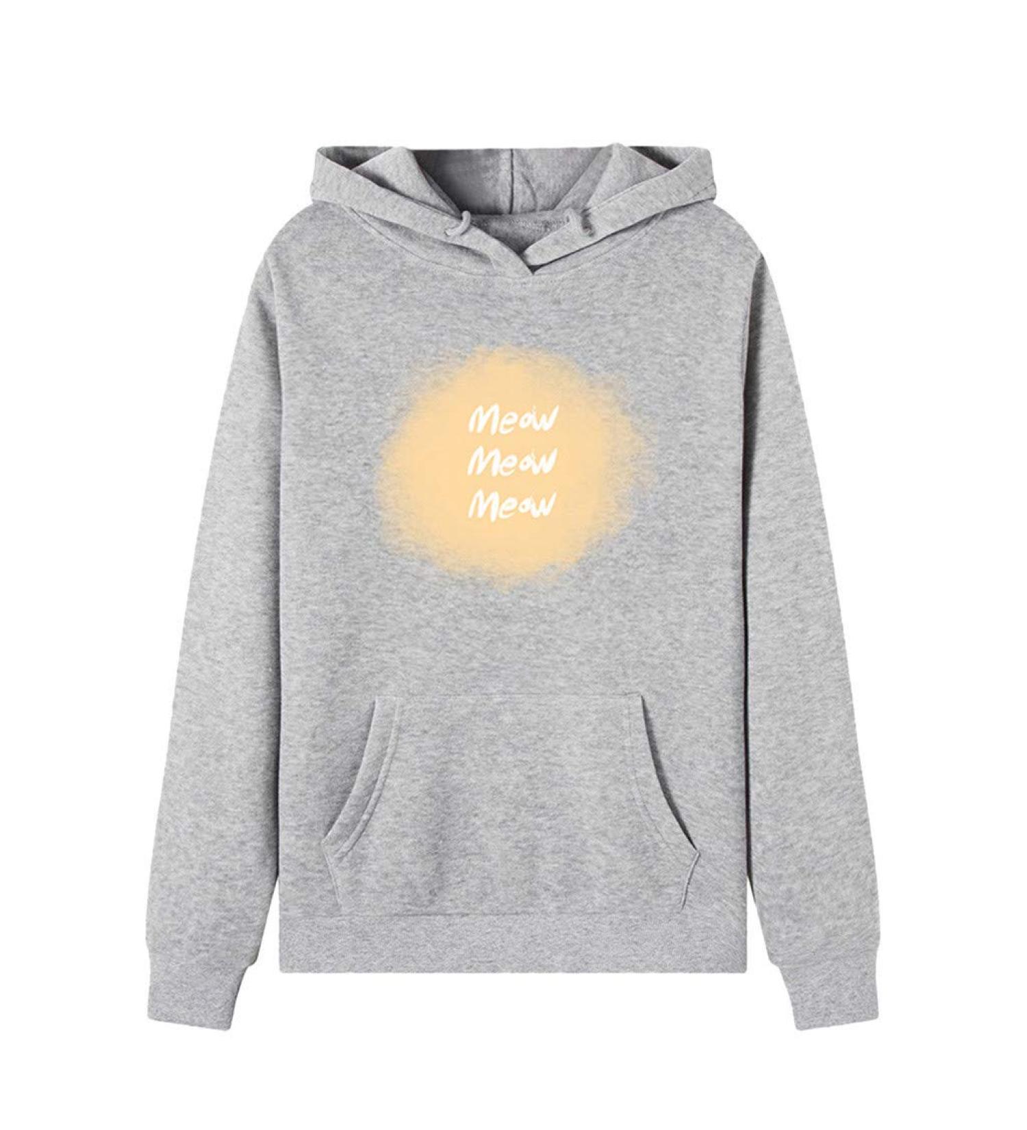 Bigfanshu in Women's Clothing Long Sleeve Print Hooded Sweatshirt Autumn&Winter Blouse Lady Tops Gray - Buy Online on GoSupps.com