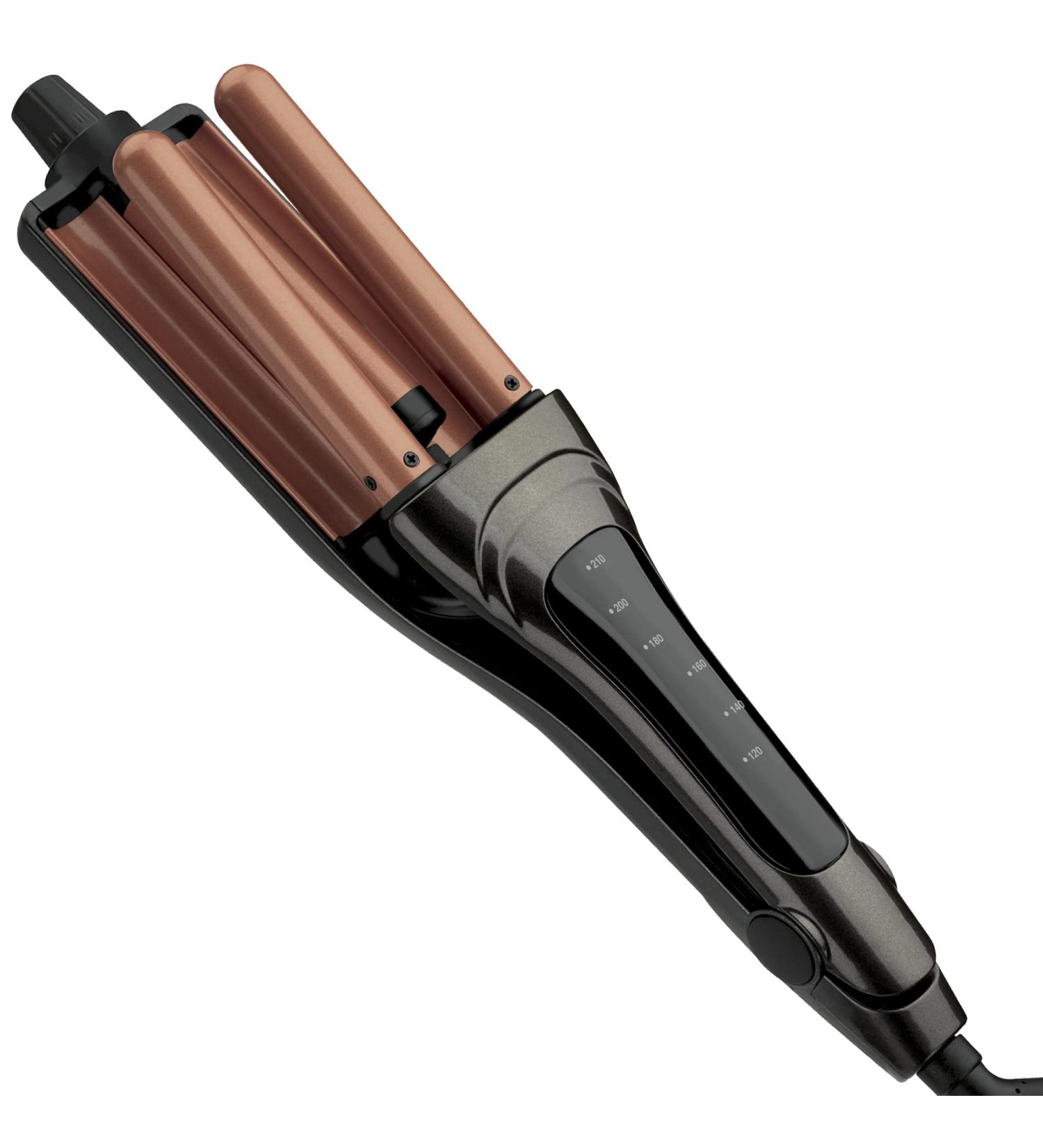 Revlon RVIR3049F Hair Waver with Copper Tourmaline Ceramic Coating Adjustable Waver Professional High Heat with Multiple Heat Settings 4 Types of Waves Auto Shut-Off Dual Voltage Copper - Buy Online on GoSupps.com