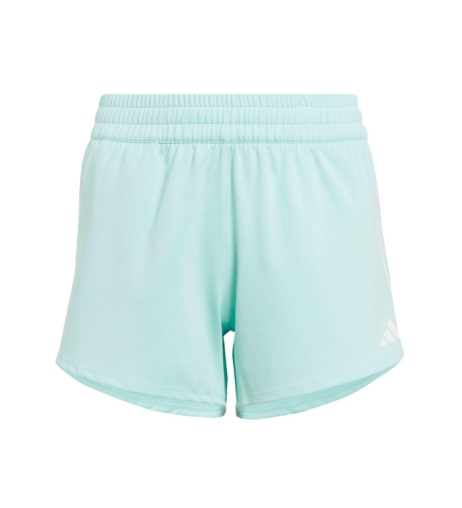 Buy adidas Girls' Aeroready 3-Stripes Knit Shorts 152 - Semi Flash Aqua/Bliss Lilac/White | International Shipping Available - Buy Online on GoSupps.com