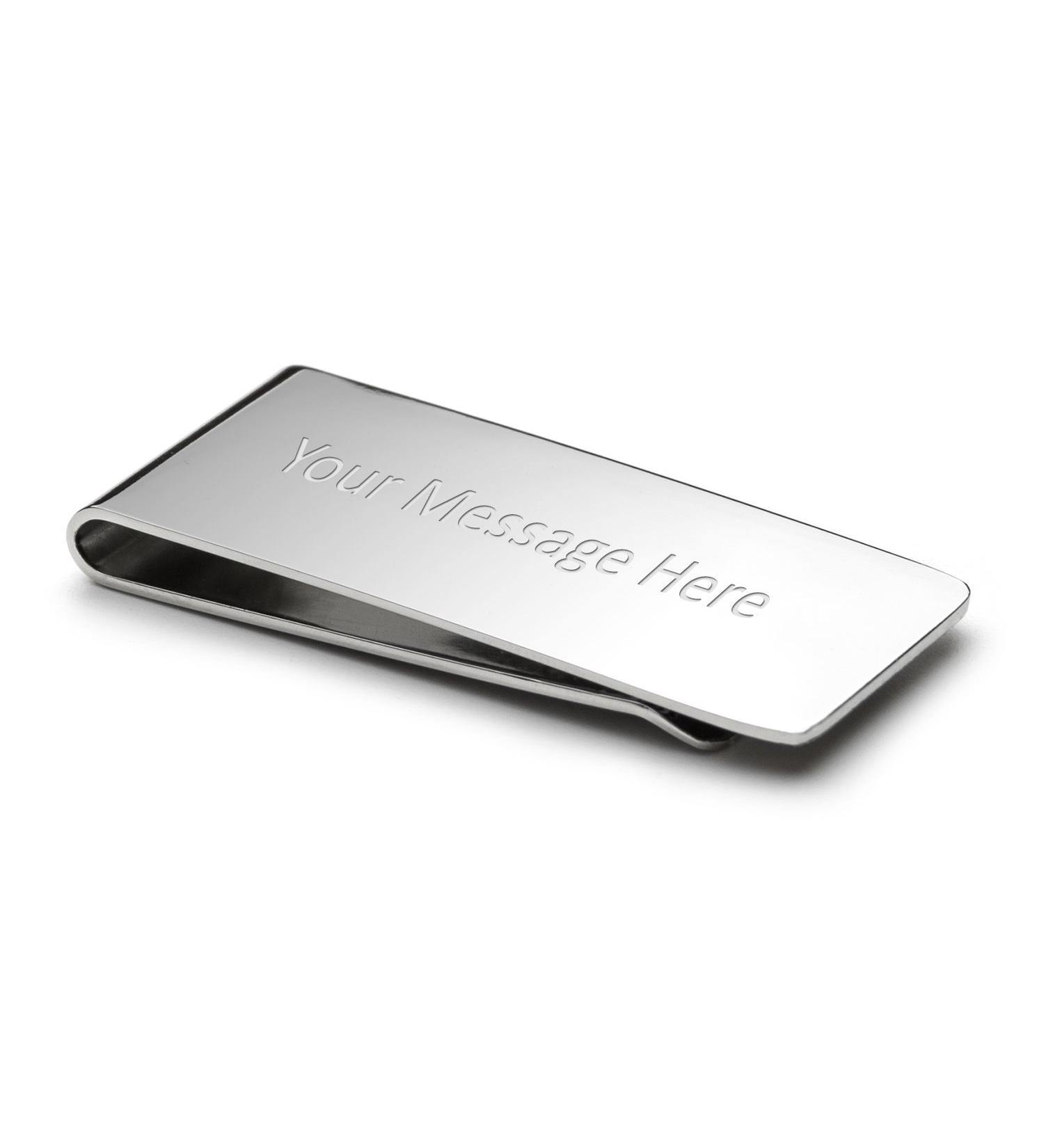 Personalised Silver Plated Money Clip - Custom Engraved Gift | EIO Gifts - Buy Online on GoSupps.com