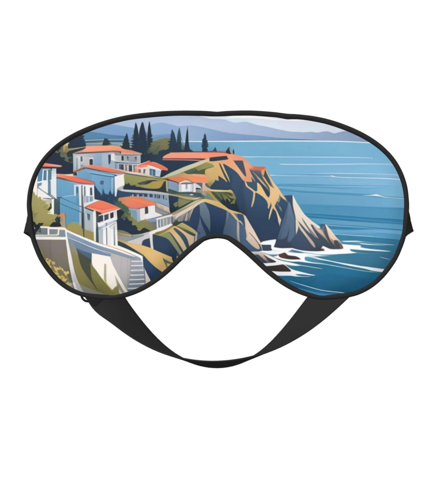 Shop Soft Blue Ocean Sea Printed Eye Mask | Adjustable Breathable Light Blocking Sleep Mask - International Shipping Available - Buy Online on GoSupps.com