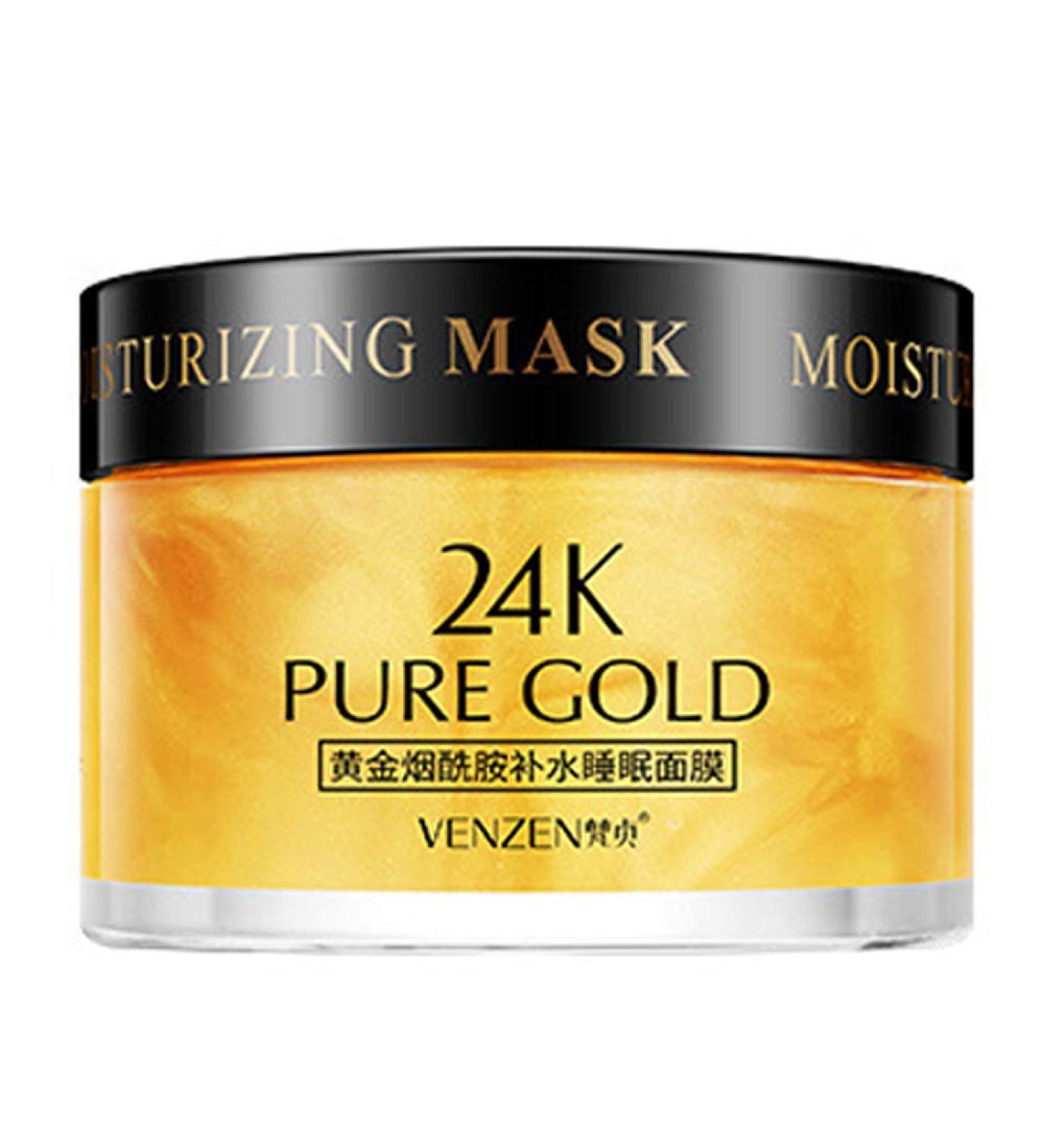 VENZEN 24K Pure Gold Niacinamide Hydrating Sleep Mask - Luxury Rejuvenation & Moisturizing Skin 120g | International Shipping Available - Buy Online on GoSupps.com