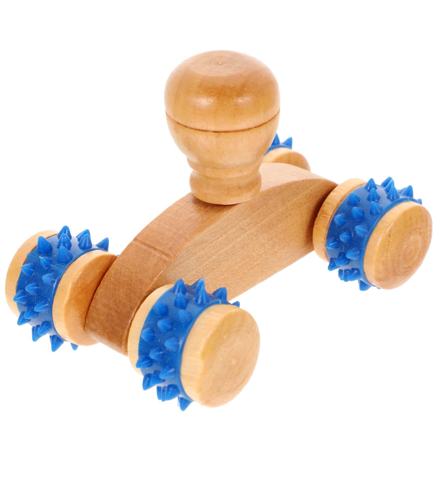 Buy Healvian Wooden Car-Shaped Massage Roller - Neck & Shoulder Trigger Point Massager | Manual Body Massage Tool for Pain Relief - Buy Online on GoSupps.com