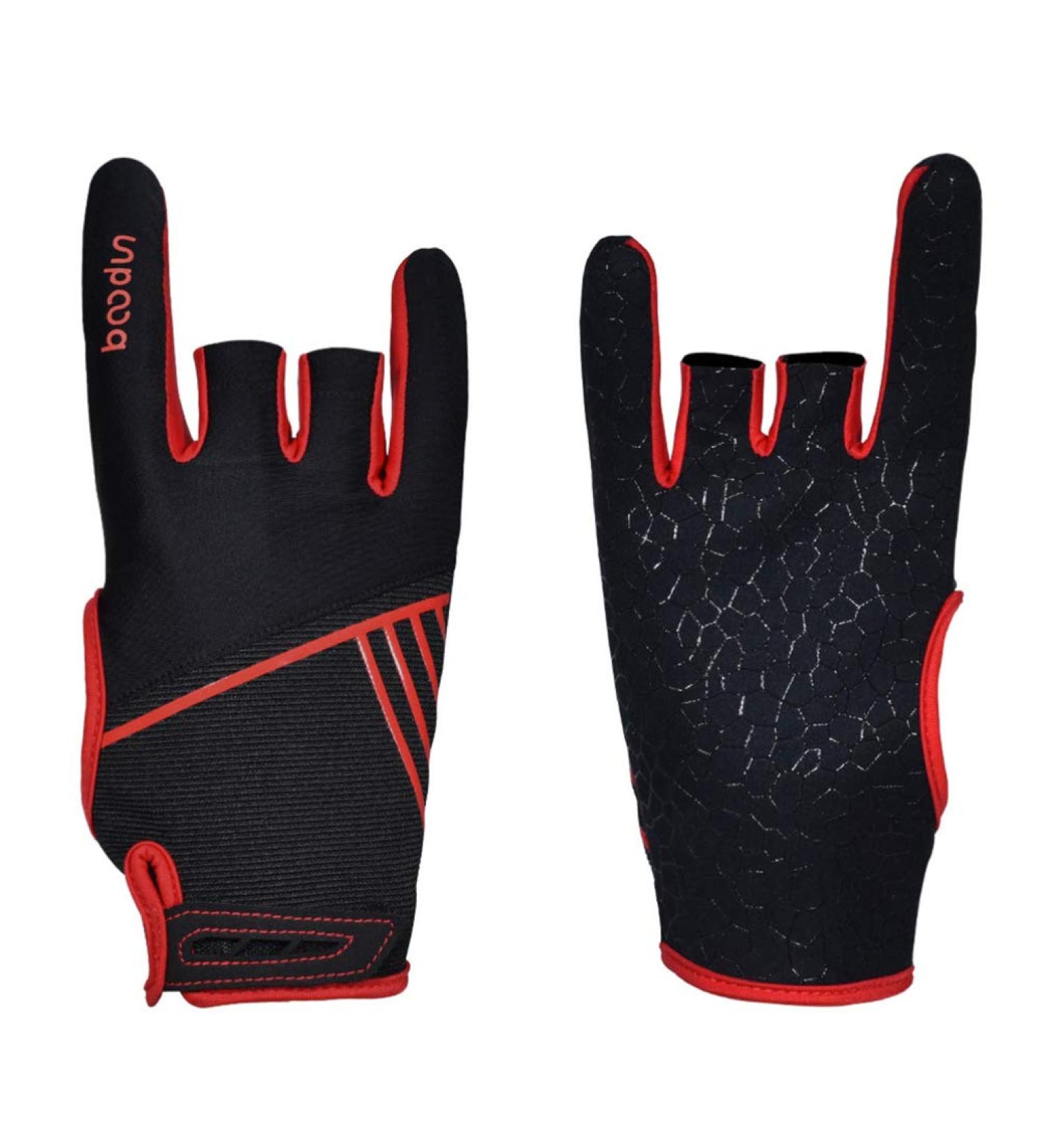 Heallily Professional Non-Slip Bowling Gloves - Comfortable Half-Finger Accessories (L/XL Red) - International Shipping Available - Buy Online on GoSupps.com