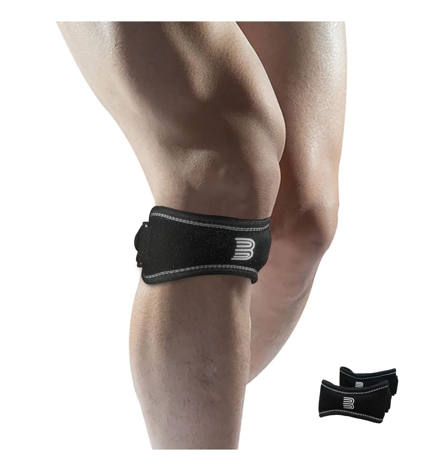 Bounfend Patella Knee Strap - Adjustable Brace for Arthritis, Tendonitis, and Knee Pain Relief - Pack of 2 Black - Buy Online on GoSupps.com
