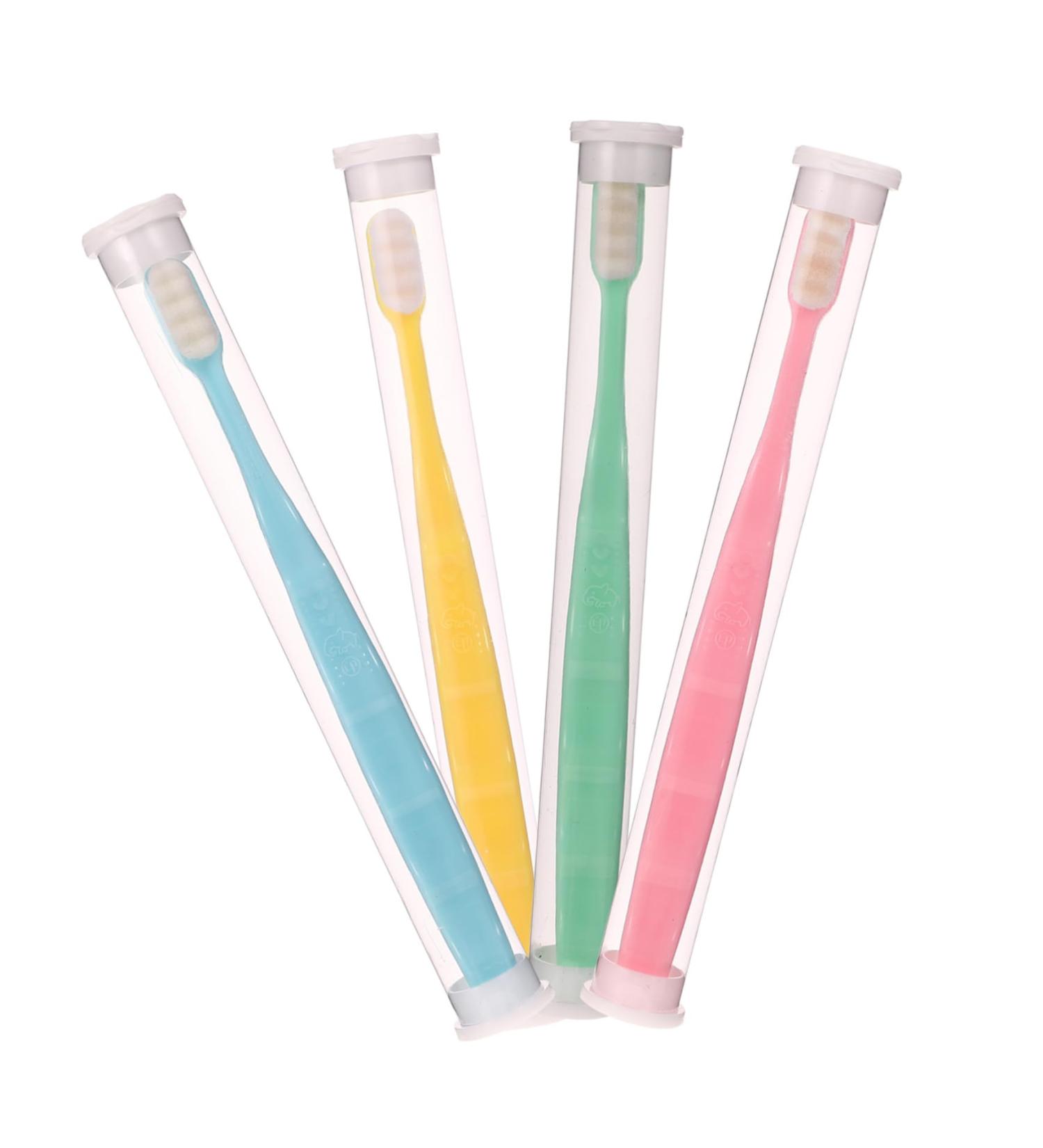 Healvian Micro Nano Hair Toothbrush Set - 4 Piece Oral Care Tool for Deep Cleaning Gums - Tooth Cleaning & Hygiene - Assorted Colors - Buy Online on GoSupps.com