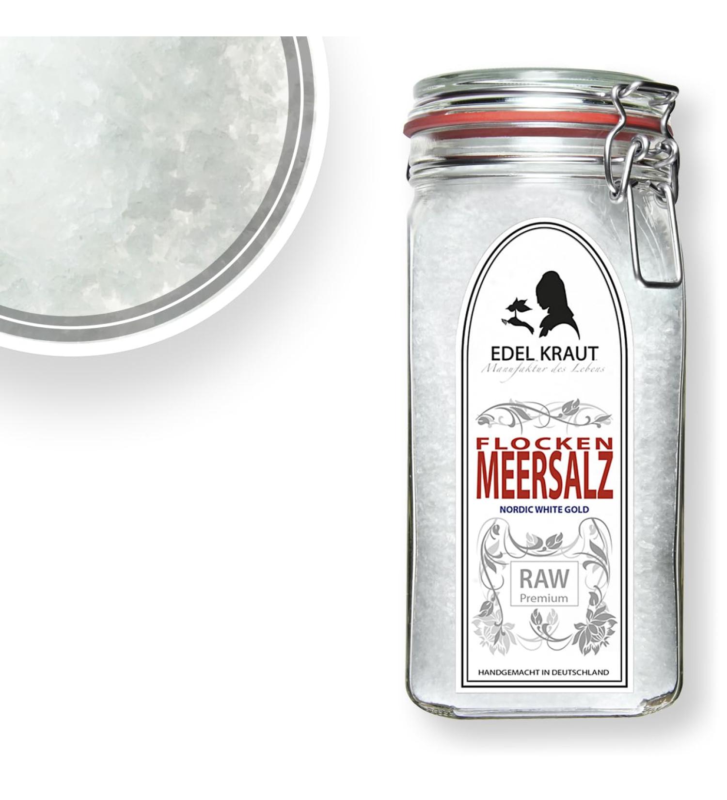 Premium Sea Salt Flakes 700g | 100% Natural Fleur de Sel - Noble Herb | Additive-Free Salts & Spices - Perfect Gifts for Men - Buy Online on GoSupps.com