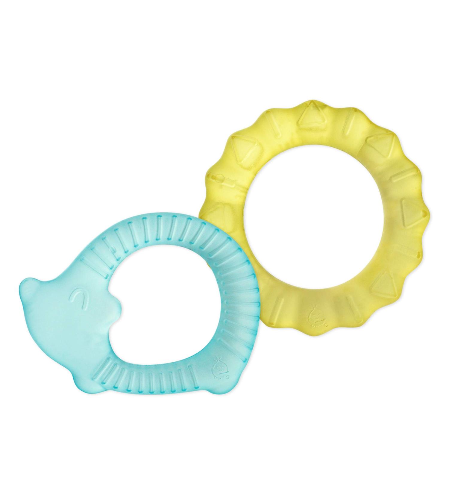 Green Sprouts Cool Nature Teethers 2-Pack - Yellow & Aqua for 3+ Months - Buy Online on GoSupps.com