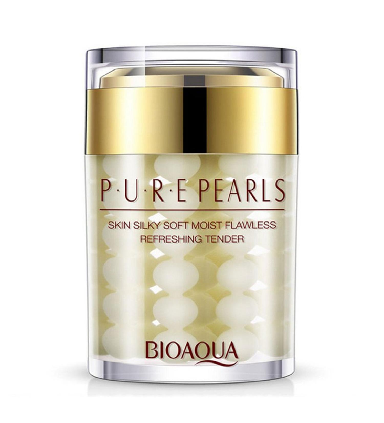 BIOAQUA Pure Pearl Face Cream Essence Hyaluronic Acid Cream Moisturizing Skin Care Anti Wrinkle Whitening Cream Mask 60g - Buy Online on GoSupps.com