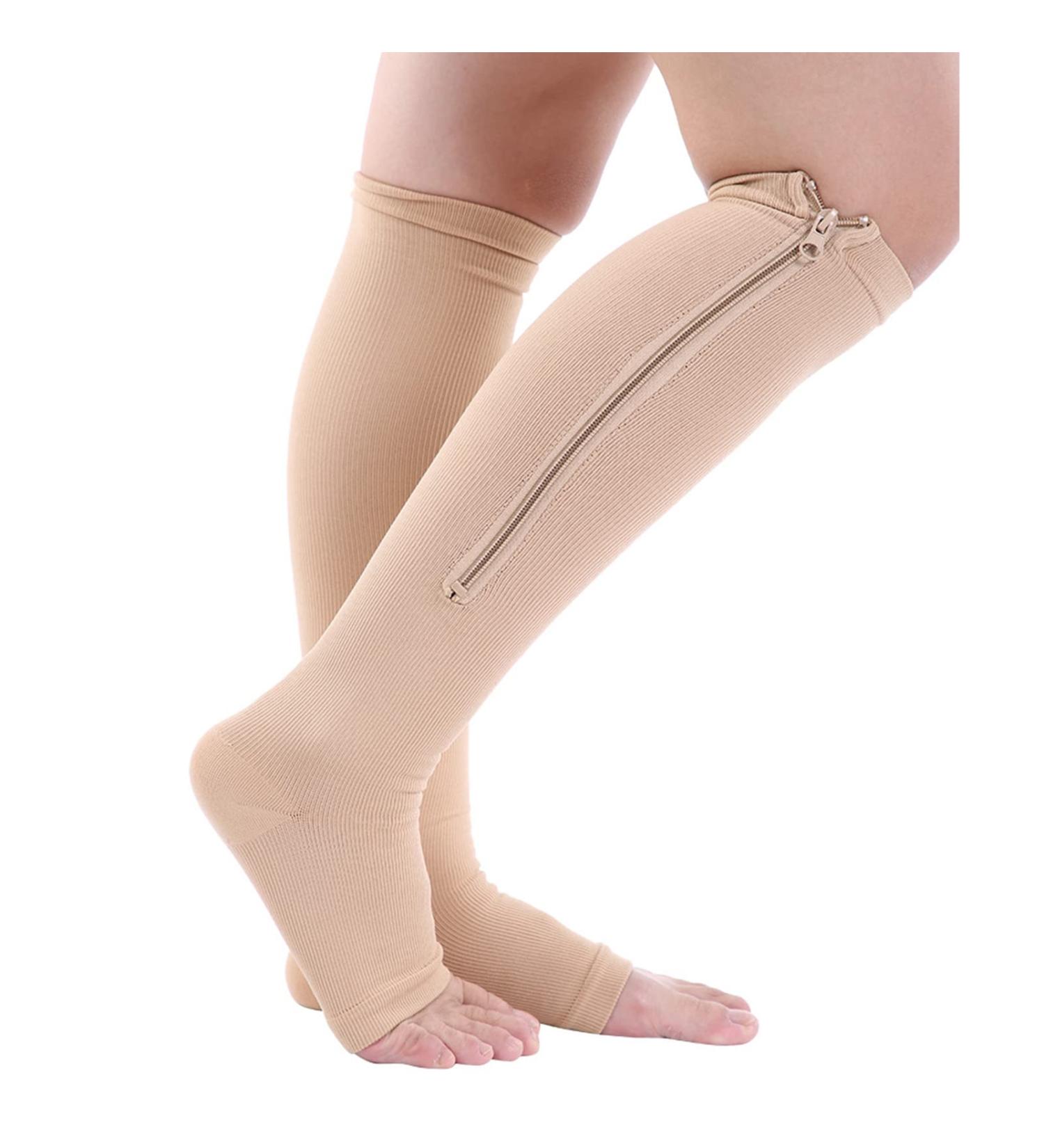 Fyearfly Compression Socks for Varicose Vein Relief & Muscle Pain | Sports Calf Knee Support | L/XL Skin - Buy Online on GoSupps.com