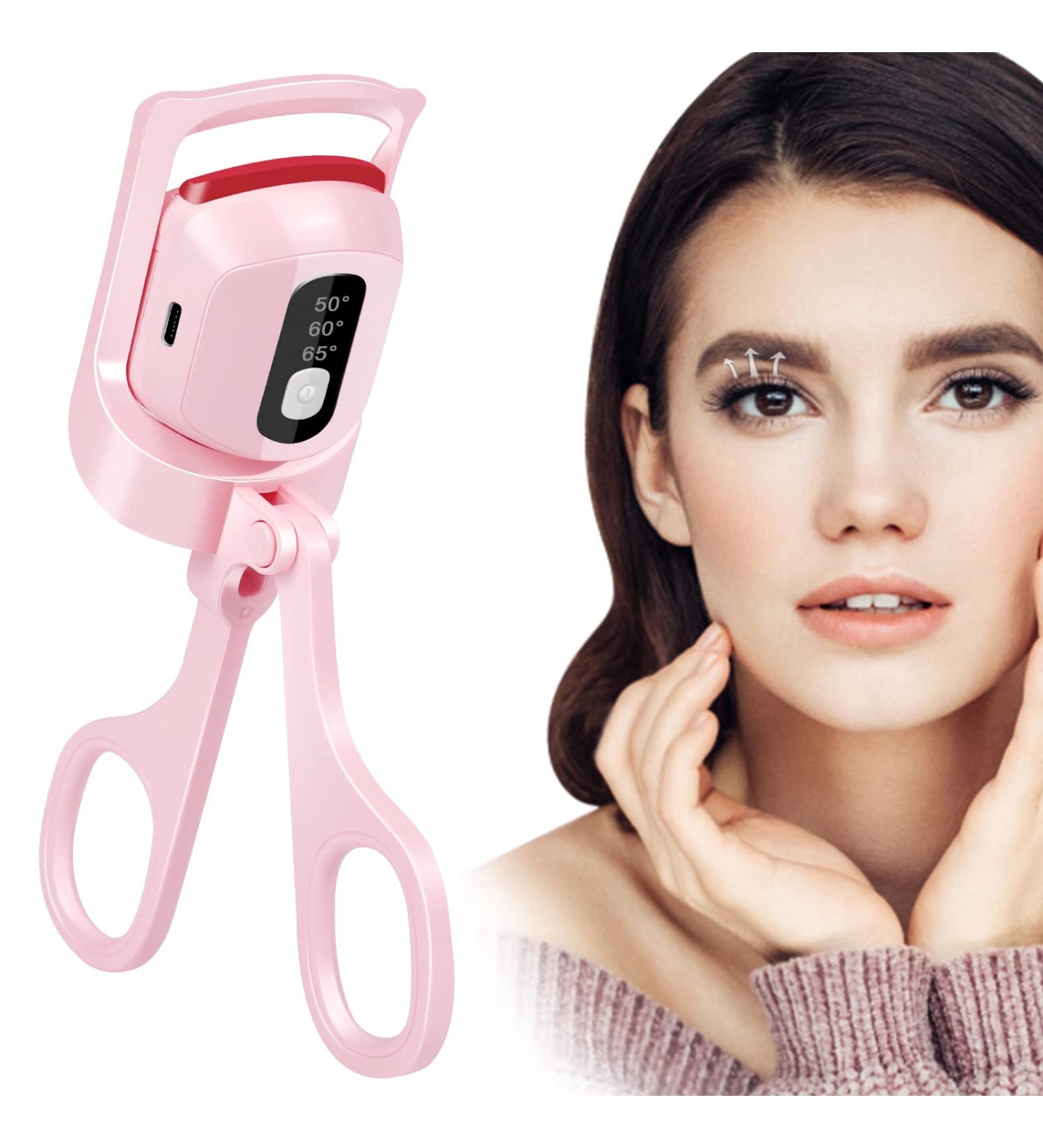 Buy Hicdaw Heated Eyelash Curlers - Electric USB Rechargeable Lash Curler for Long-Lasting Natural Curls (Pink - Buy Online on GoSupps.com