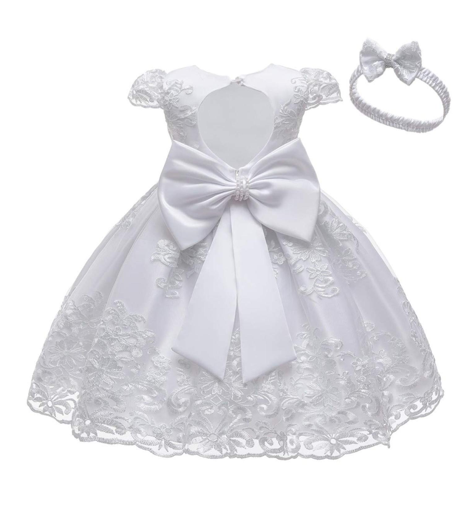 Myrisam Flower Girls Lace Tutu Dress for Baptism and Parties - 4-5 Years White - Buy Online on GoSupps.com