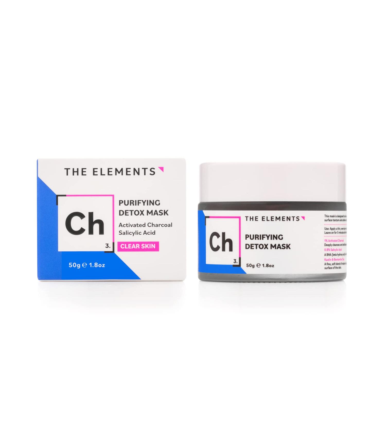 The Elements Purifying Detox Mask a face mask formulated with Activated Charcoal and Amazonian Clays to detox and clear pores 50g - Buy Online on GoSupps.com