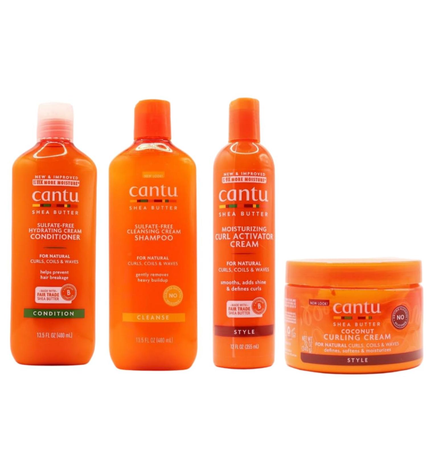 Cantu Coconut Curling Cream 12oz with sulfatefree shampoo & conditioner 12oz & shea butter moisturizing curl activator cream 12oz - Buy Online on GoSupps.com