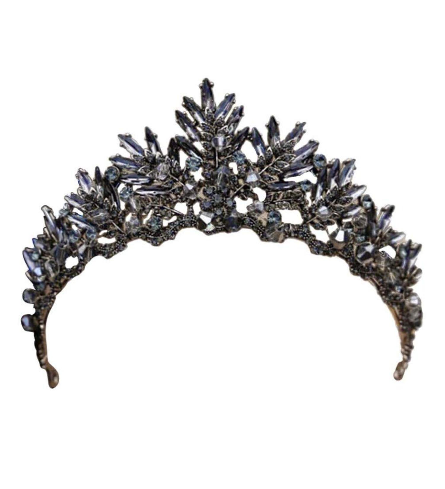 Frcolor Vintage Baroque Crown - Black Alloy Prom Queen Bridal Tiara & Wedding Headpiece | International Shipping Available - Buy Online on GoSupps.com