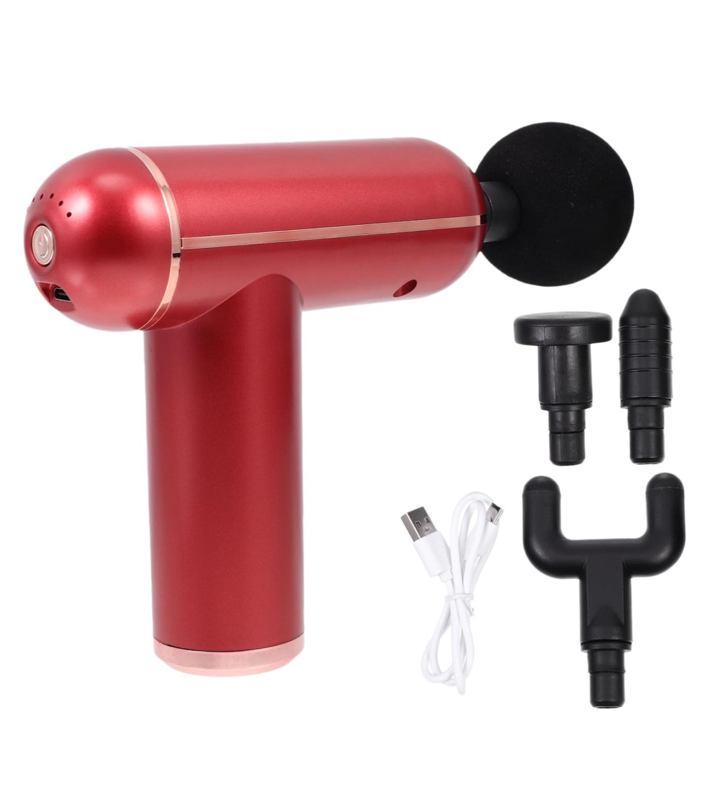 Frcolor Mini Fascia Gun - Handheld Percussion Massager for Muscle Relief | Portable Adjustable Massage Device - Red Metal 14.5x14x4.2cm | International Shipping Available - Buy Online on GoSupps.com
