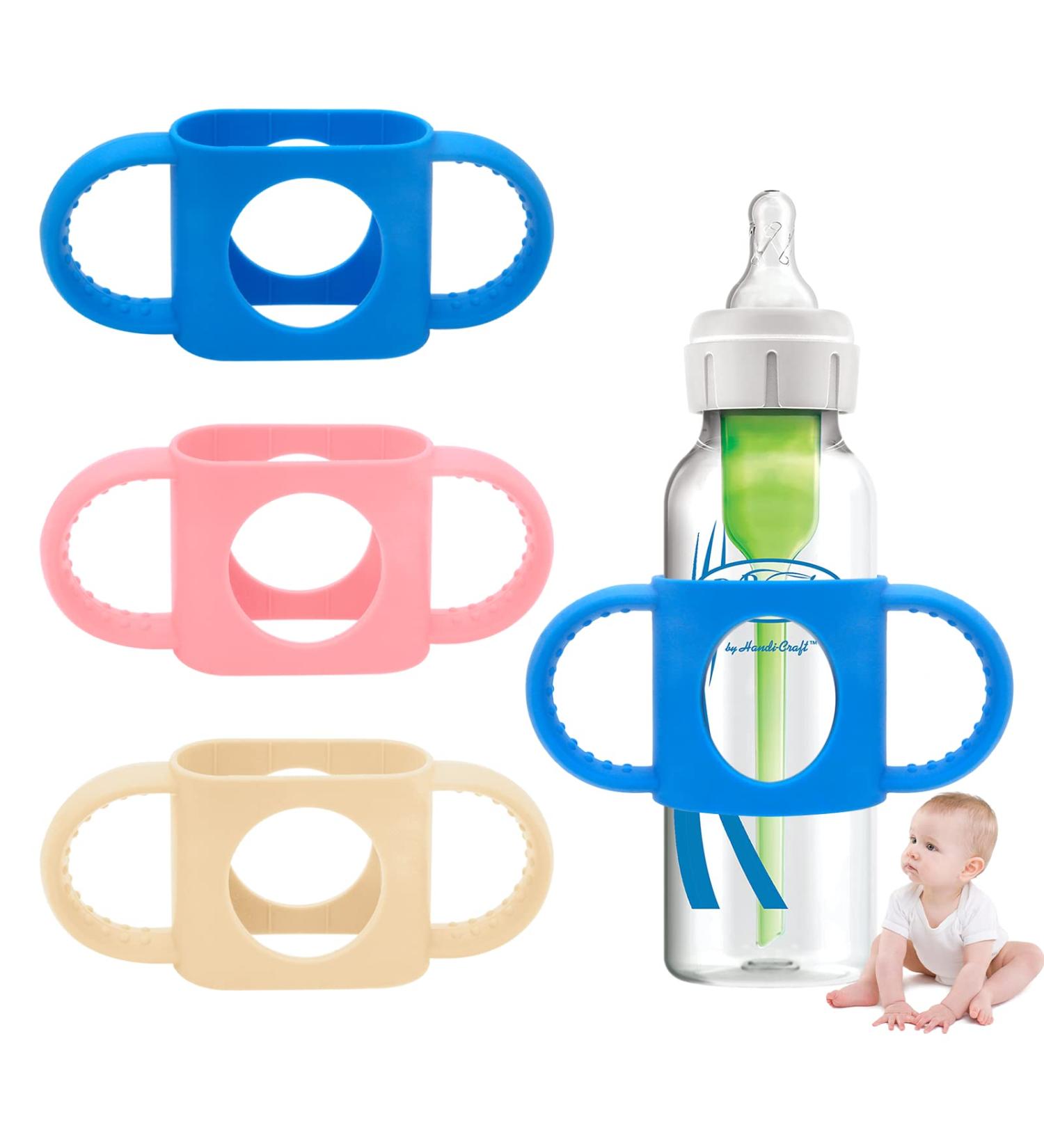 3 Pack Soft Silicone Bottle Handles for Dr. Brown Narrow Baby Bottles - Easy Grip Handles for Independent Feeding - Buy Online on GoSupps.com