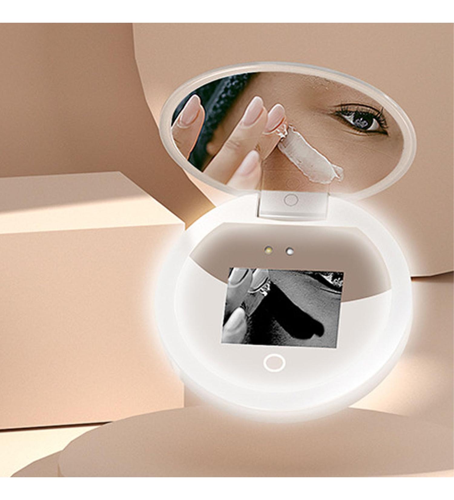 UV Camera Mirror 2X Magnification 3.5 Inch Compact Mirror with LED Light Professional Sunscreen Testing Mirror Handheld Makeup Mirror for Travel Outdoor - Buy Online on GoSupps.com