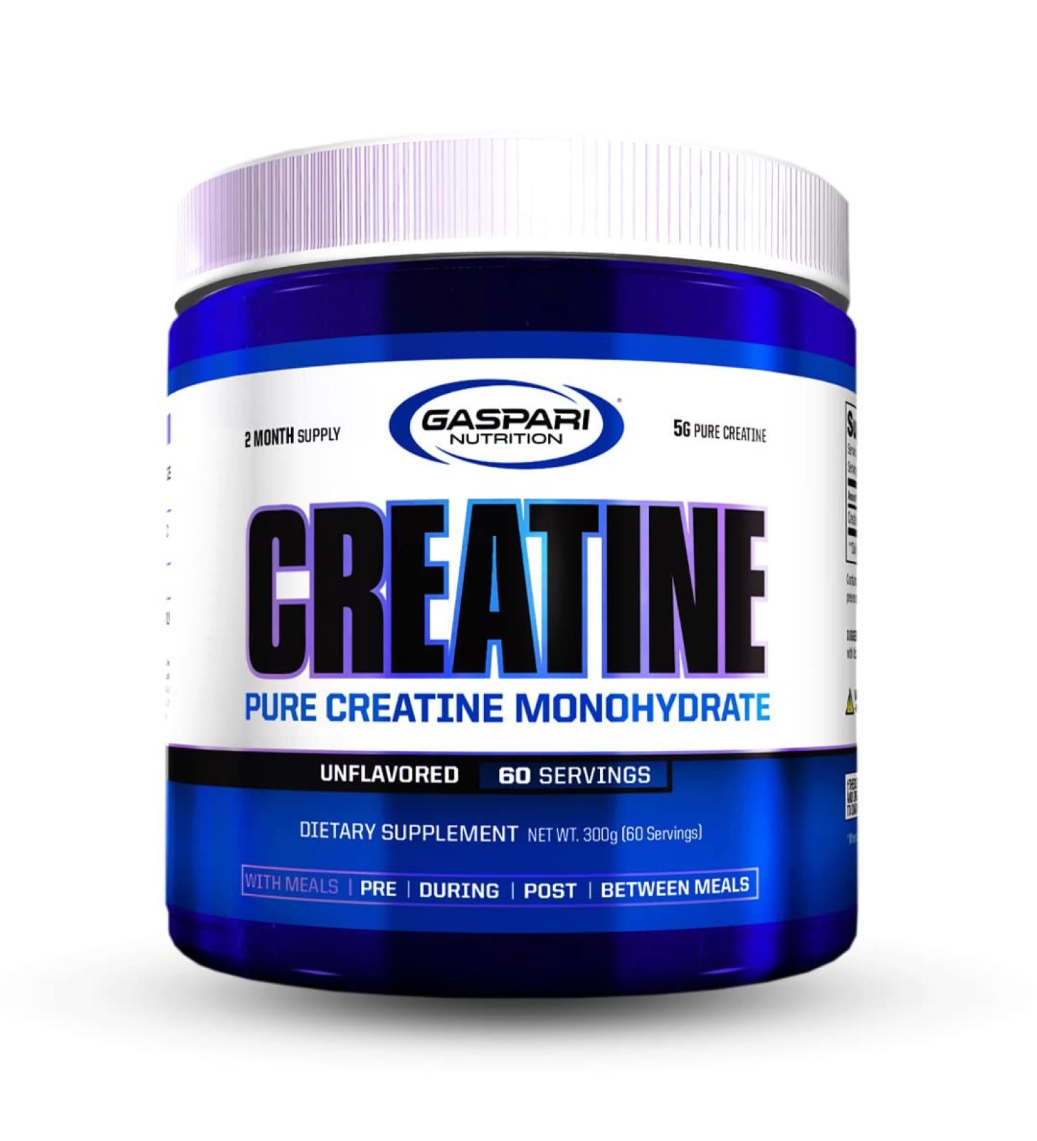 Gaspari Nutrition Pure Creatine Monohydrate 5g of Pure Creatine Boost Muscle and Size (Unflavored 60 Servings) - Buy Online on GoSupps.com