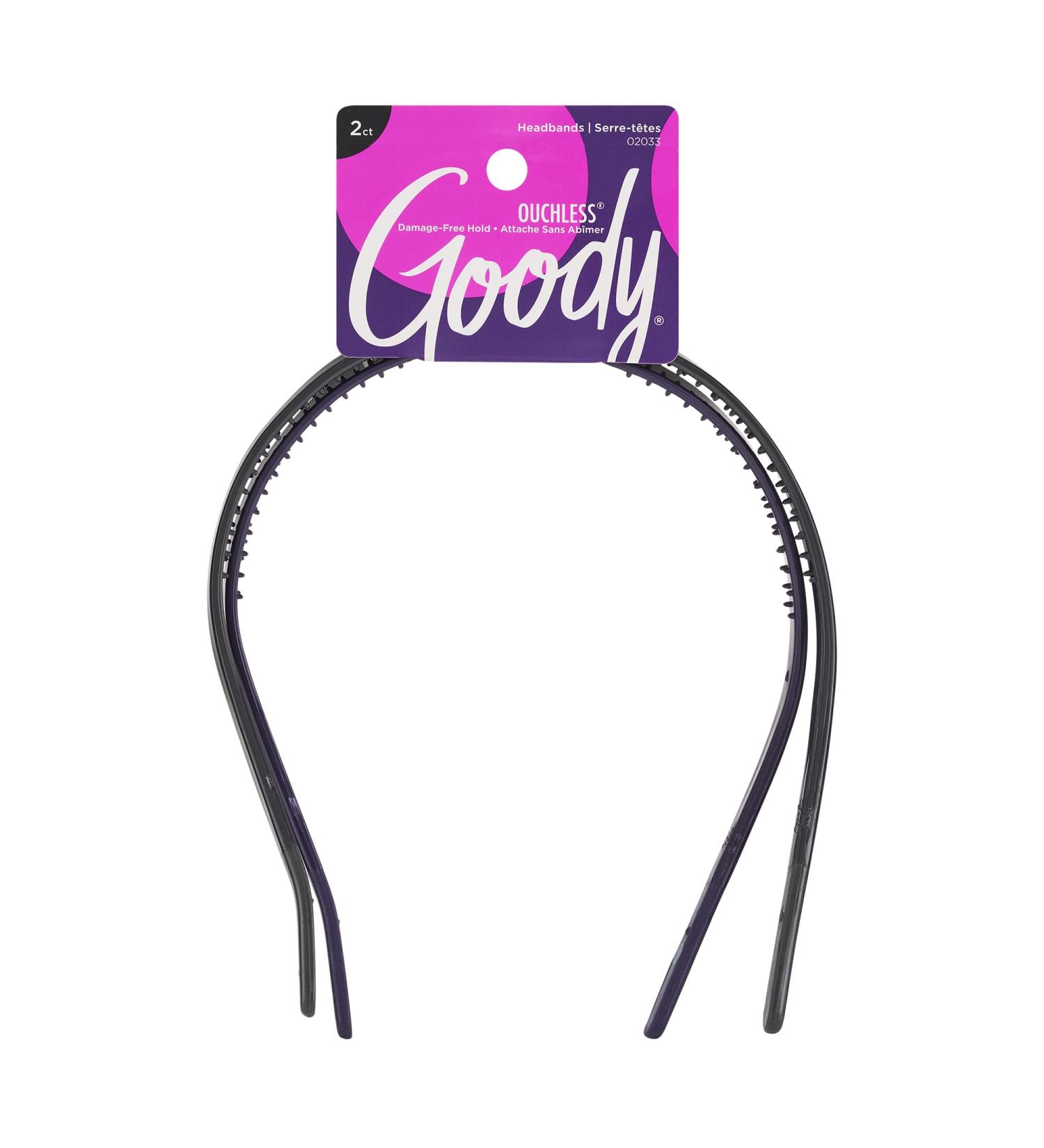 Goody Ouchless Flex Thin Pressure-Free Headband 2 Count - Black/Brown - Pain-Free Hair Accessories for Women and Girls - Buy Online on GoSupps.com