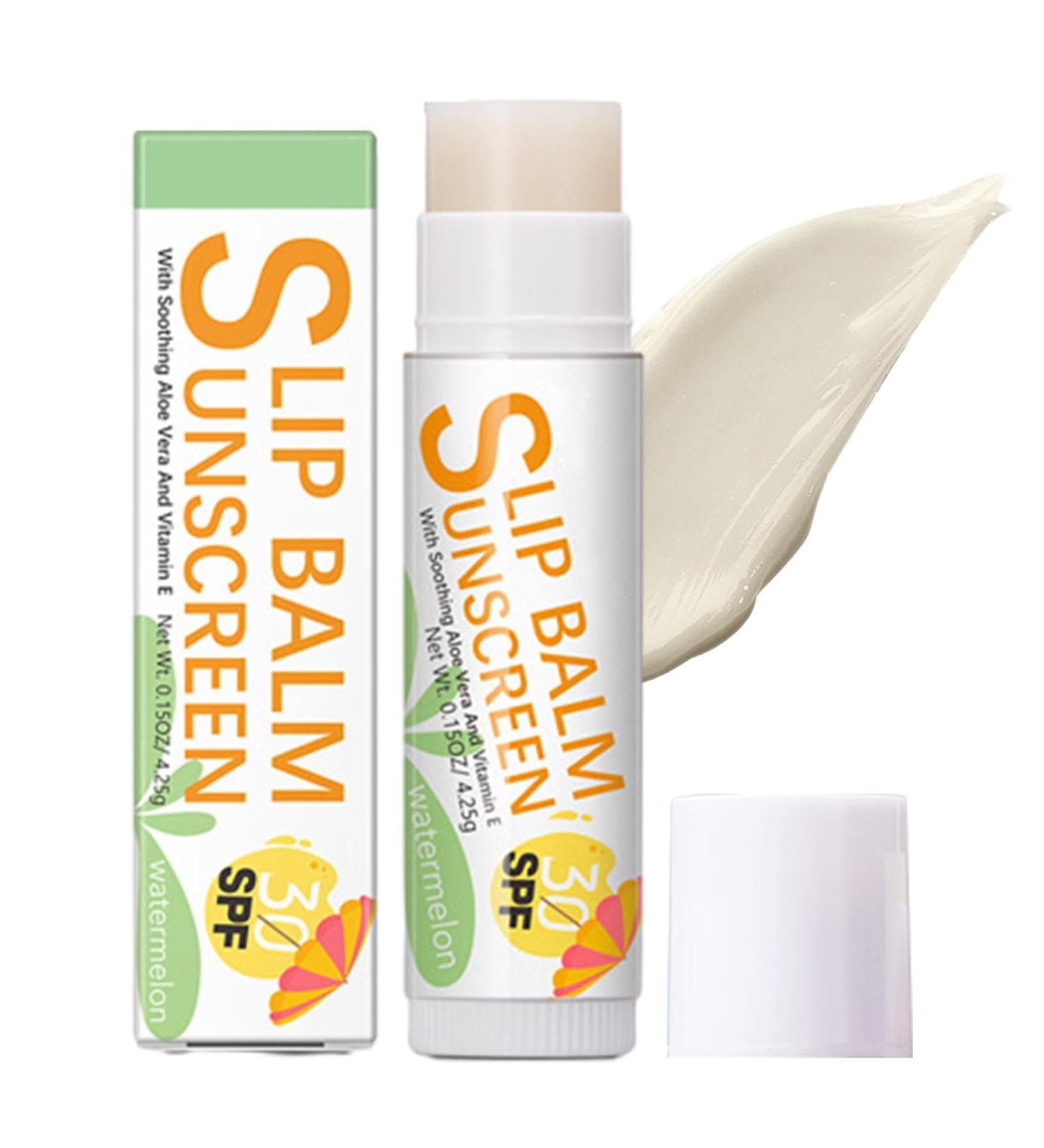 SPF Lip Balm Hydrating Lip Sunblock for Protects | Lip Sunblock with Sun Protection Travel Size Sunscreen for Lips that Protects Soothes and Moisturizes #3 Watermelon Flavor - Buy Online on GoSupps.com