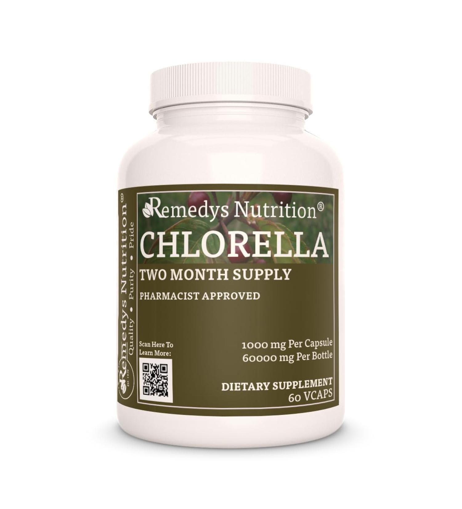 Remedy s Nutrition Chlorella Seaweed | 1 000 mg 60 Vegan Capsules Herbal Dietary Supplement | Two Month Supply - Buy Online on GoSupps.com