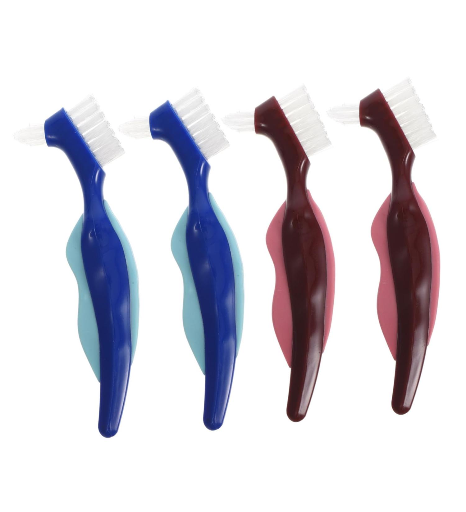Buy Minkissy 4-Piece Travel Toothbrush Set for Dentures - Soft Prosthesis Care Brushes - International Shipping Available - Buy Online on GoSupps.com