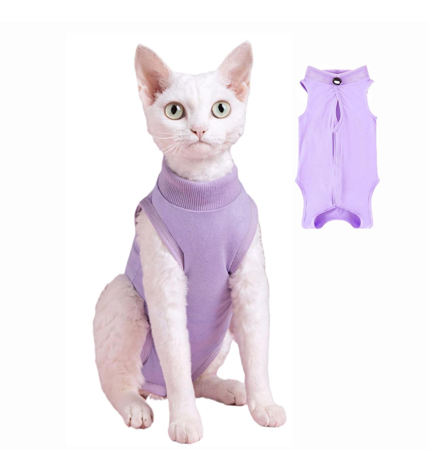 YouLhamy Katzenbody - Post-Op Recovery Suit for Cats | Anti-Lick Wound Protection | Purple Size S - Buy Online on GoSupps.com