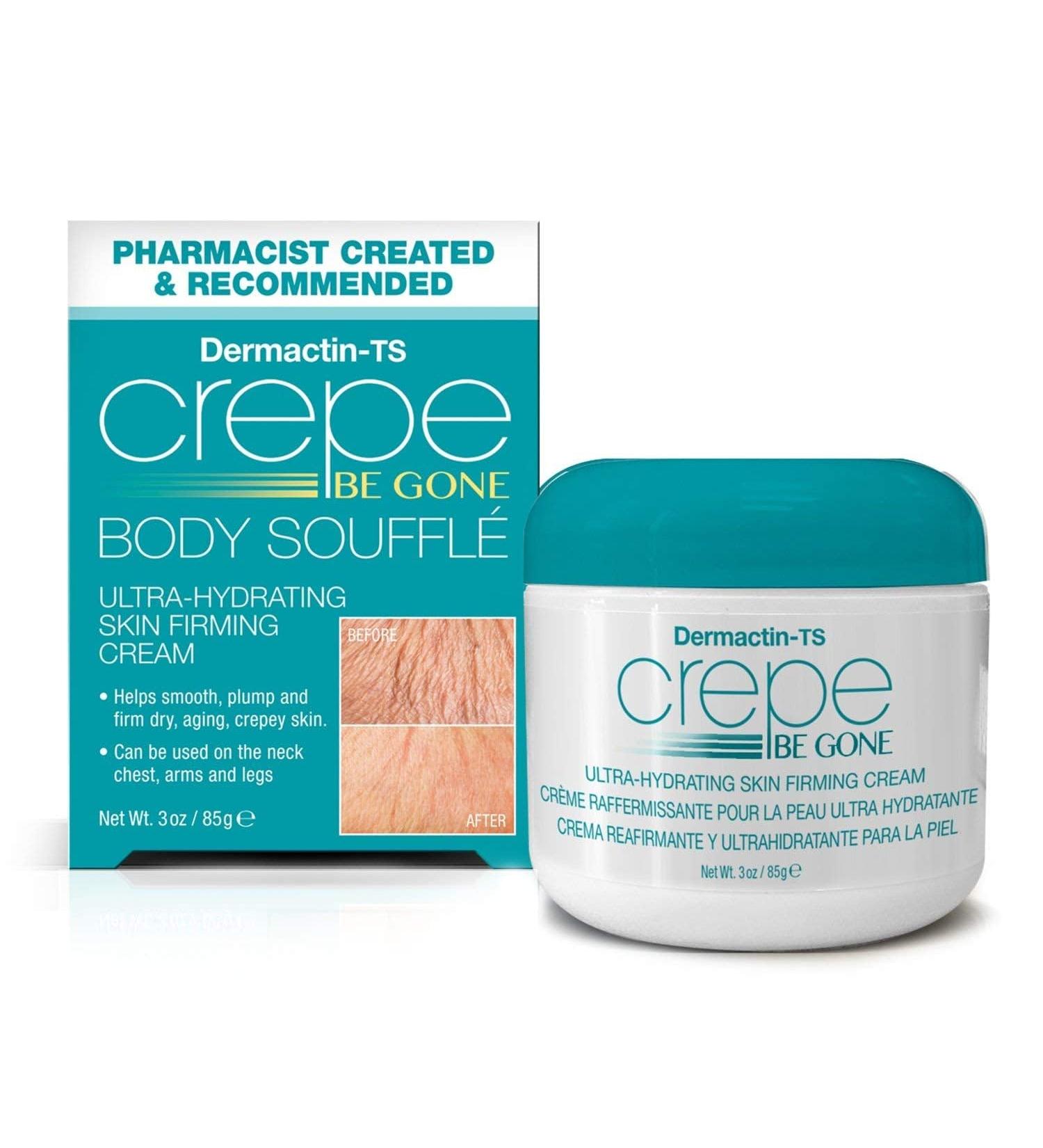 Dermactin Crepe Be Gone Body Souffle - Classic 3 ounce - Ultra Hydrating Crepe Skin Firming Cream for Neck Chest Arms & Legs - Buy Online on GoSupps.com