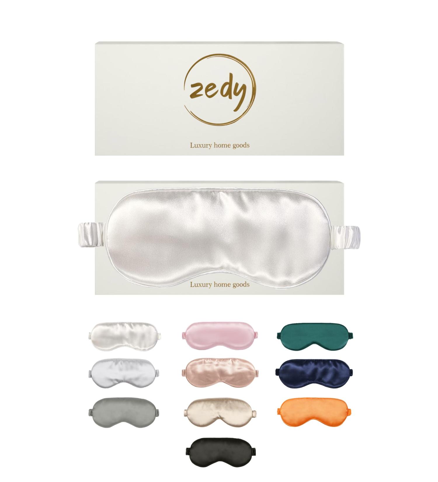 ZEDY 100% Silk Sleep Mask - Luxury Adjustable Eye Mask for Travel & Yoga - Soft Zero Pressure Comfort (Off White - Buy Online on GoSupps.com