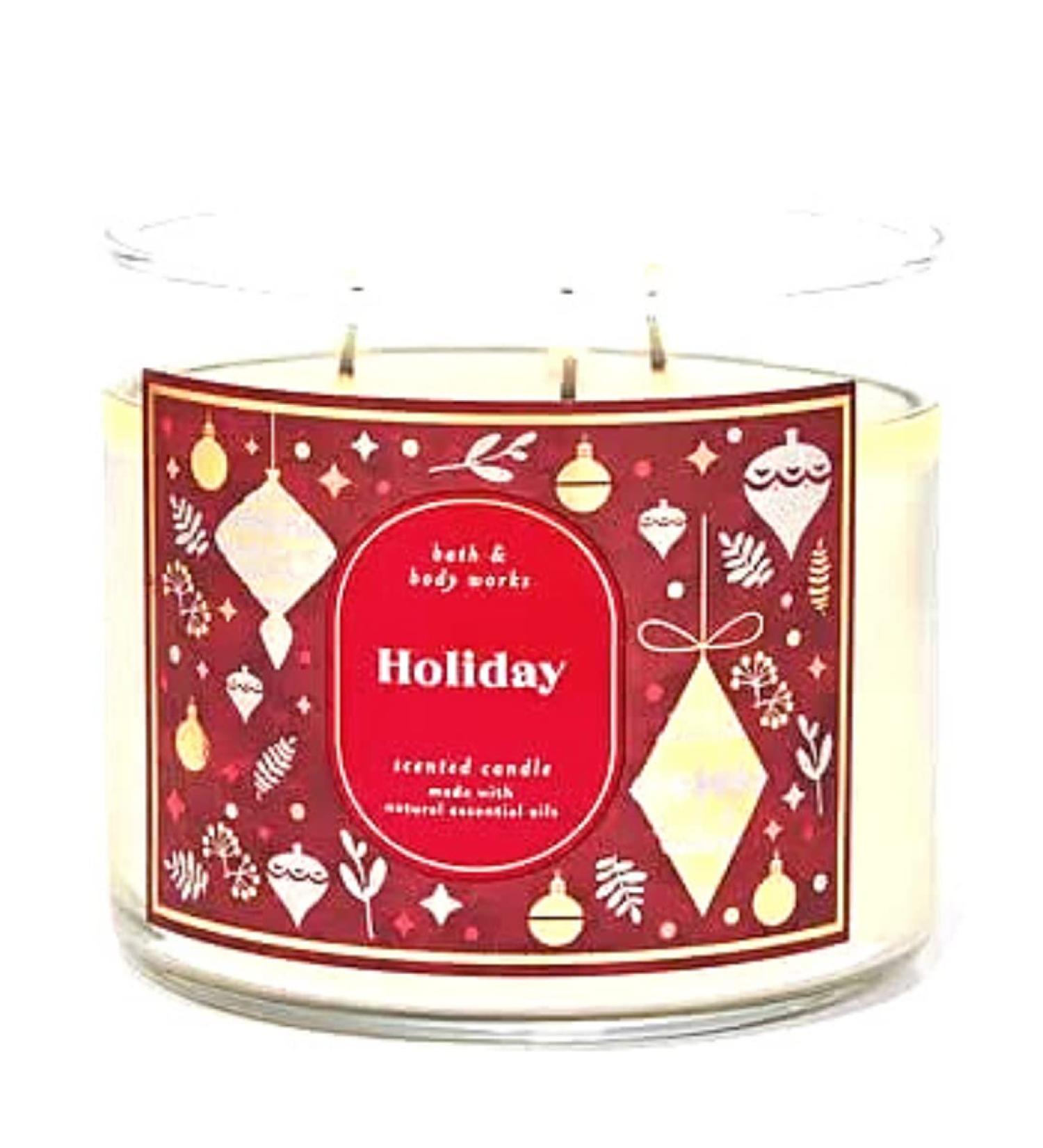 Bath & Body Works White Barn 3-Wick Candle w/Essential Oils - 14.5 oz - 2021 Christmas Scents! (Holiday)