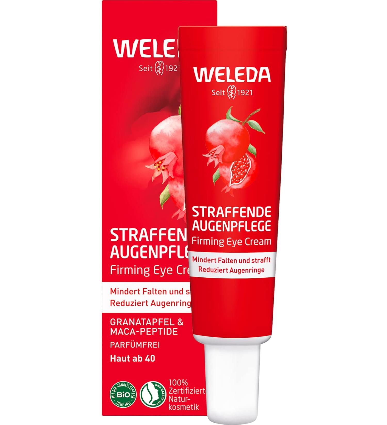 WELEDA Bio Foundations - Natural Anti-Aging Eye Cream with Pomegranate Oil & Maca Peptides | Reduces Wrinkles & Dark Circles | 12ml - Shop Internationally - Buy Online on GoSupps.com