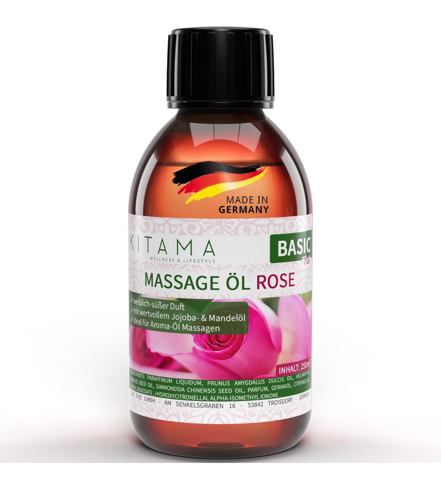 KitaMa Aromatherapy Rose Massage Oil - 250ml Nourishing Body Care for Relaxation & Spa - Buy Online on GoSupps.com