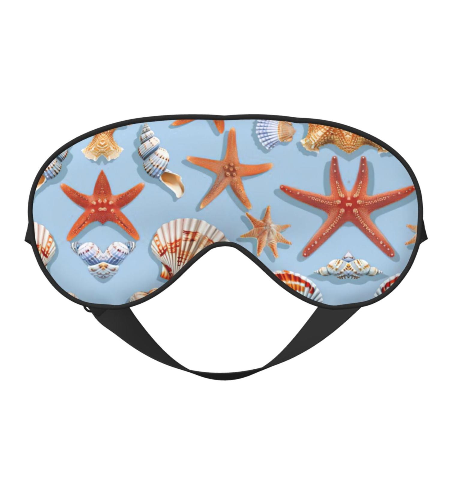 Unisex Starfish & Seashell Pattern Eye Mask | Soft Light-Blocking Sleep Mask for Ultimate Comfort - Buy Online on GoSupps.com