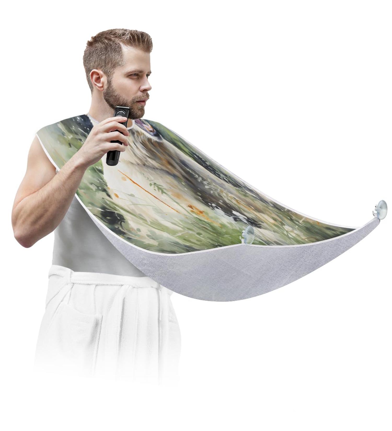 Animal Bears Beard Bib Apron - Beard Hair Catcher for Men | Perfect Father's Day & Anniversary Gifts | Durable Beard Bib with Suction Cups - Buy Online on GoSupps.com