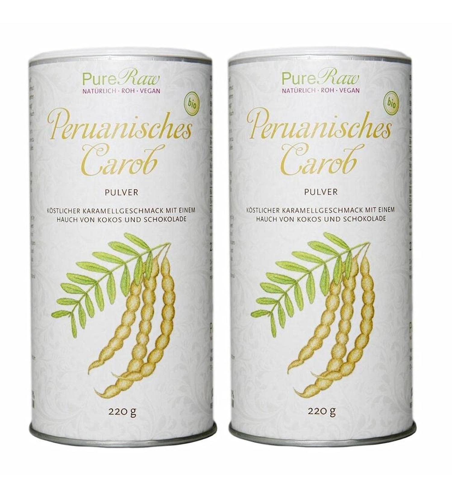 Organic Raw Vegan Peruvian Carob Powder Sweet Caramel Flavor Fiber-Rich 440g | Pureeraw - Buy Online on GoSupps.com