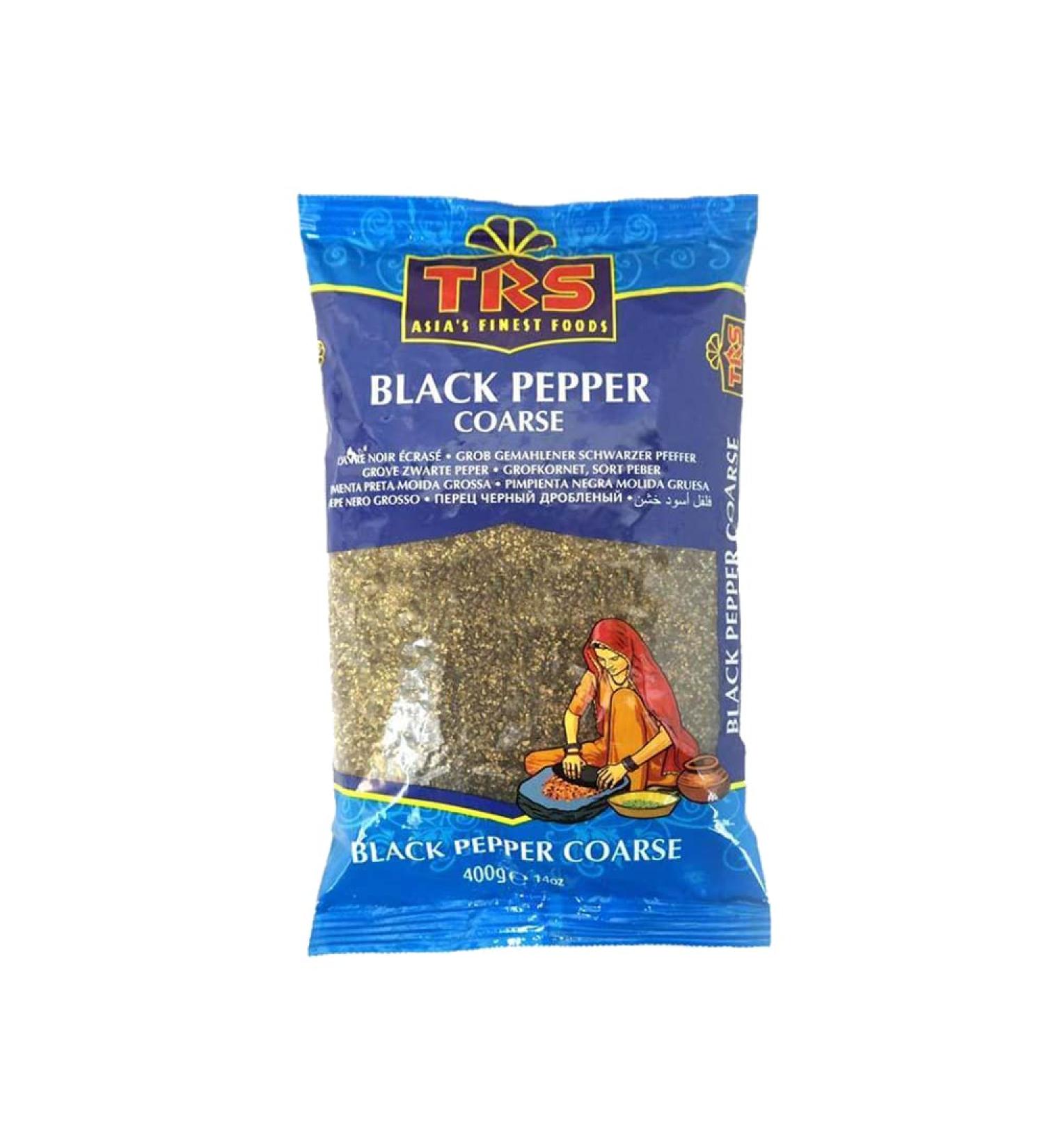 TRS Black Pepper Coarse | 400G |Crushed | Cracked Black Peppercorns | Spice Seasoning Dressing Coarse |Ground Black Pepper |Indian Origin - Buy Online on GoSupps.com