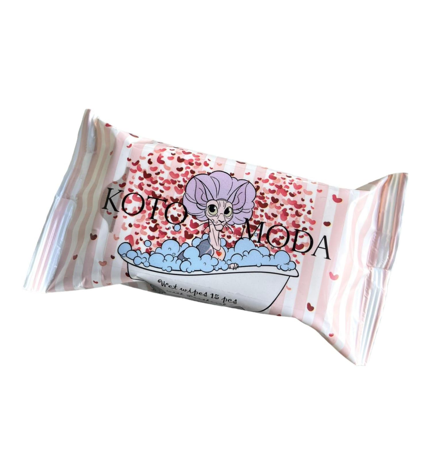 Kotomoda Wet Wipes for Sphynx Cats with Panthenol - Daily Use (1 Pack 15 Pieces) | Order Now for International Shipping - Buy Online on GoSupps.com