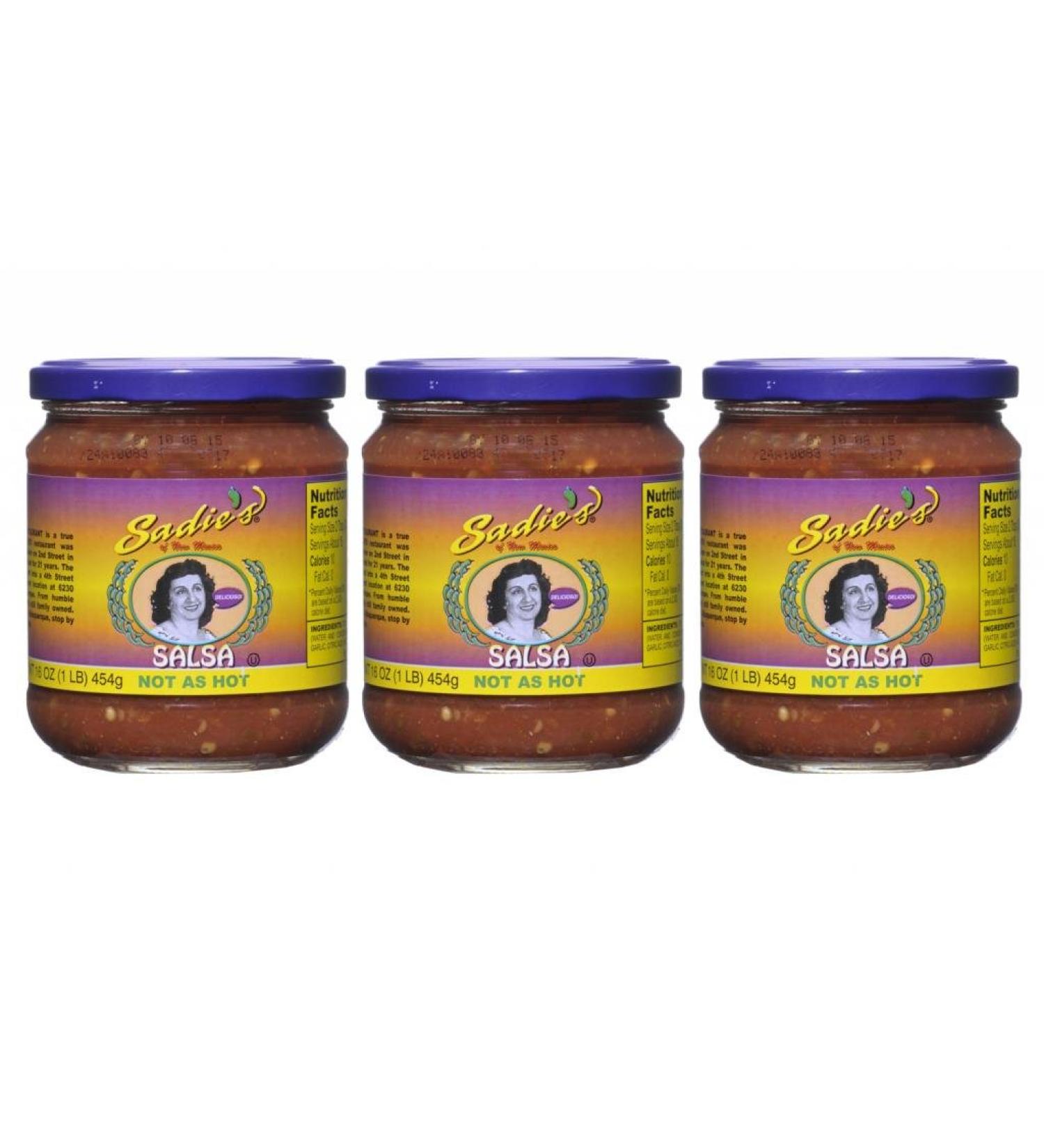 Sadie's Not As Hot Salsa 16 Oz (Pack of 3)