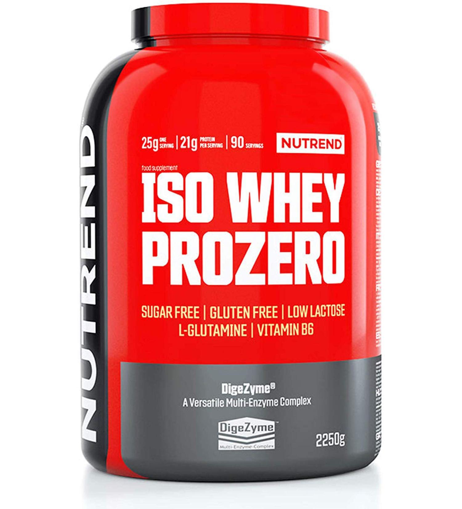 Nutrend ISO Whey Prokero Molkeproteinisolate L-glutamine low lactose vitamin B6 without sugar and gluten (Strawberry cheesecake 2250g)
