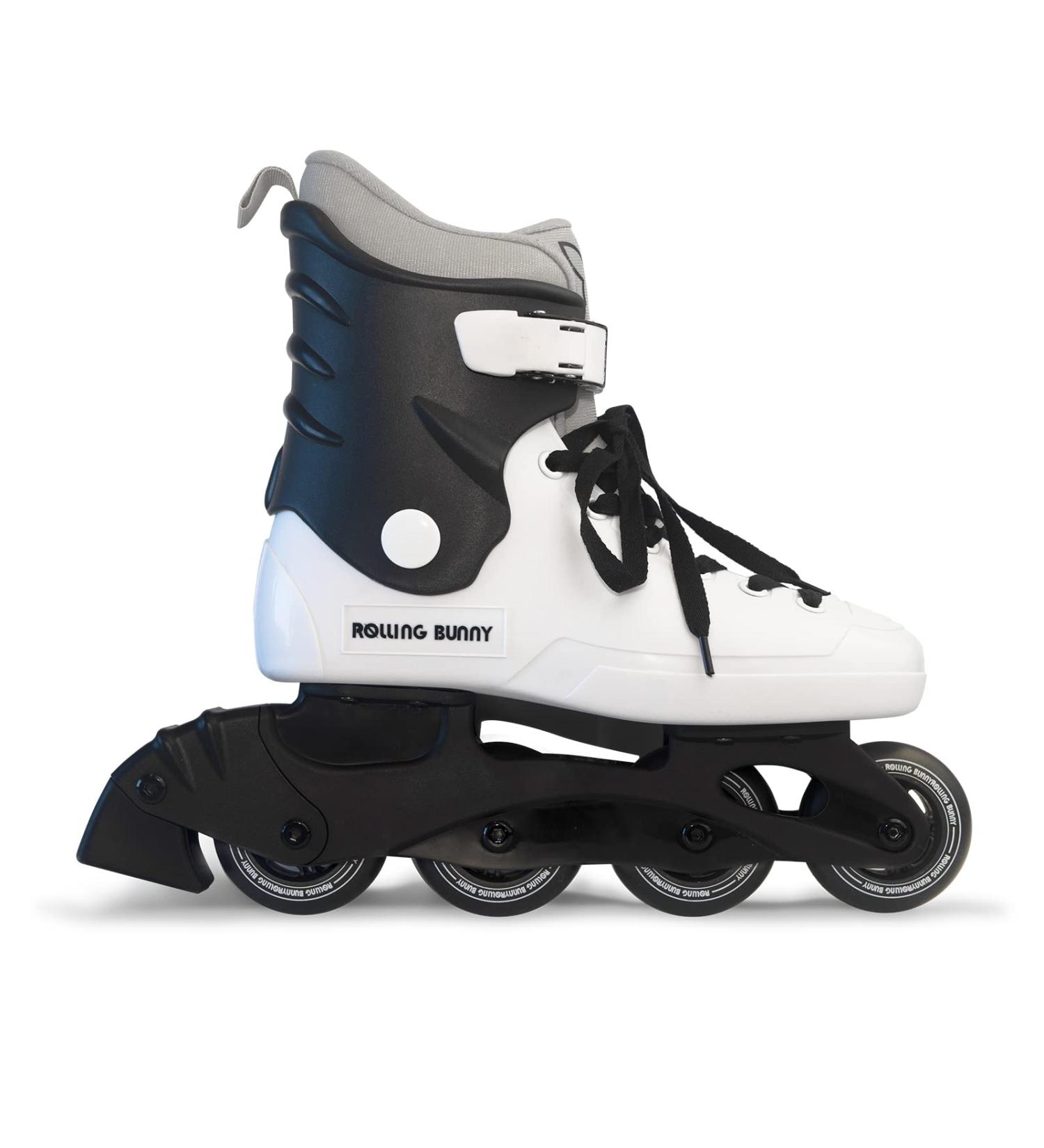 RollingBunny Women's/Girls' Fitness Inline Skates - Outdoor/Indoor, ABEC-7 Bearings, Black/White, US 8(W8-9) - Buy Online on GoSupps.com