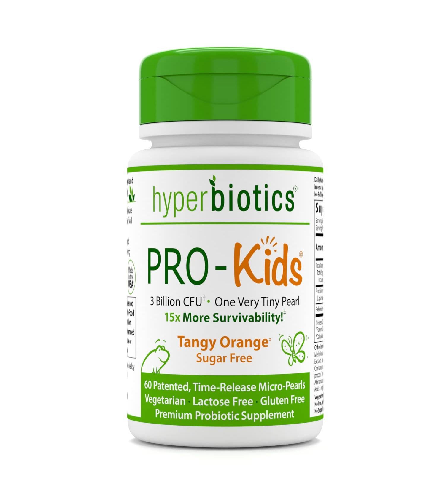 Hyperbiotics PRO-Kids Tangy Orange â€“ Sugar-Free 60 Micro-Pearls for Gut Health - Buy Online on GoSupps.com